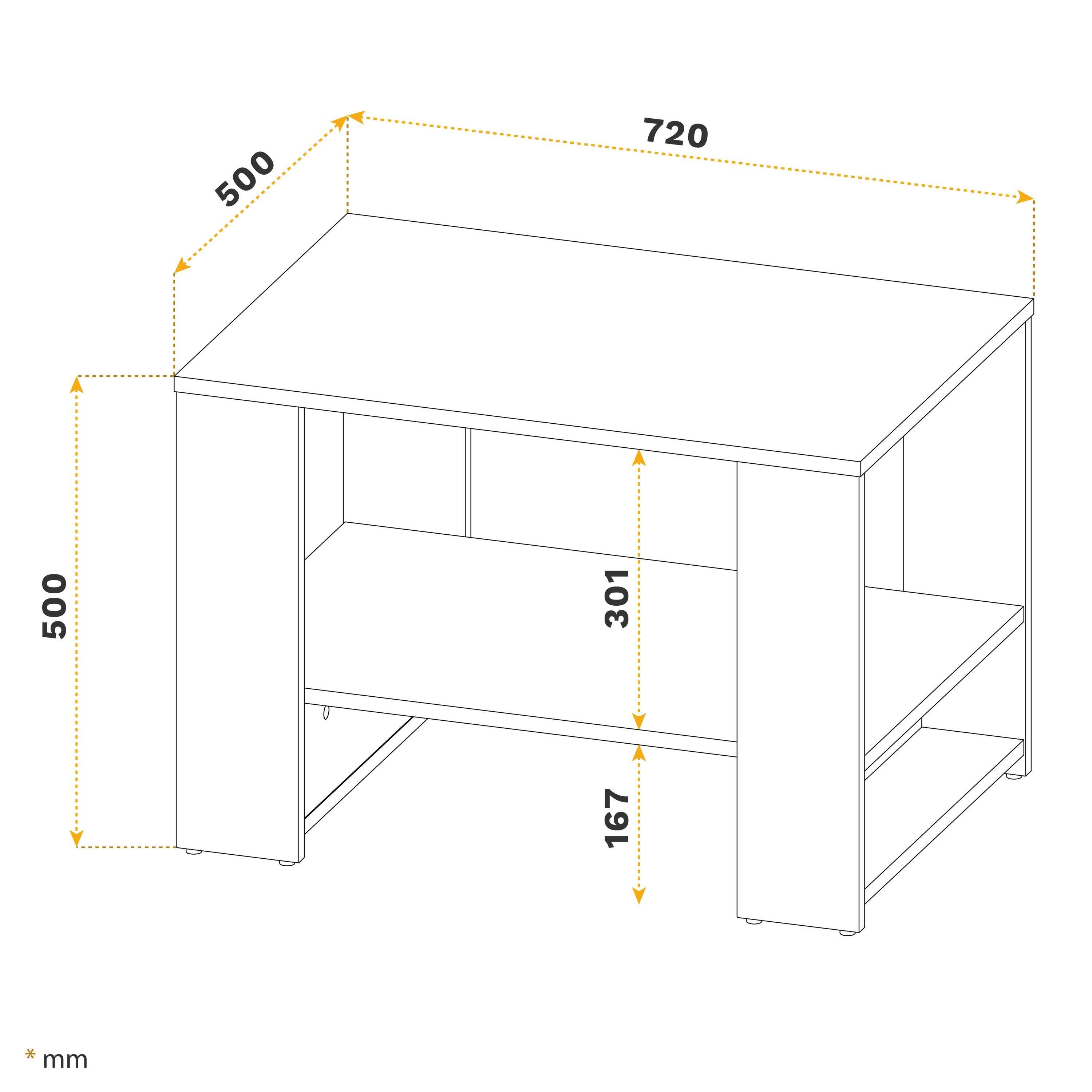 RICOO Wohnzimmertisch Tisch Wohnzimmer Ablage Kaffeetisch Platingrau Beistelltisch mit Sofatisch WM090-PL