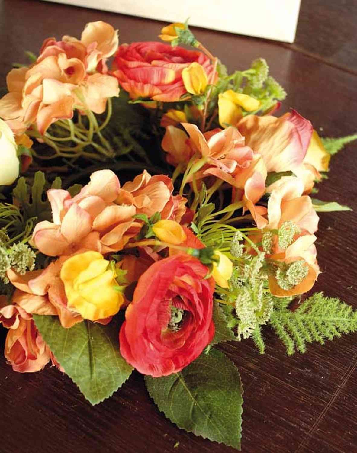 Kunstkranz Künstlicher Sommerkranz Suna, orange - rot, Ø 30cm, artplants