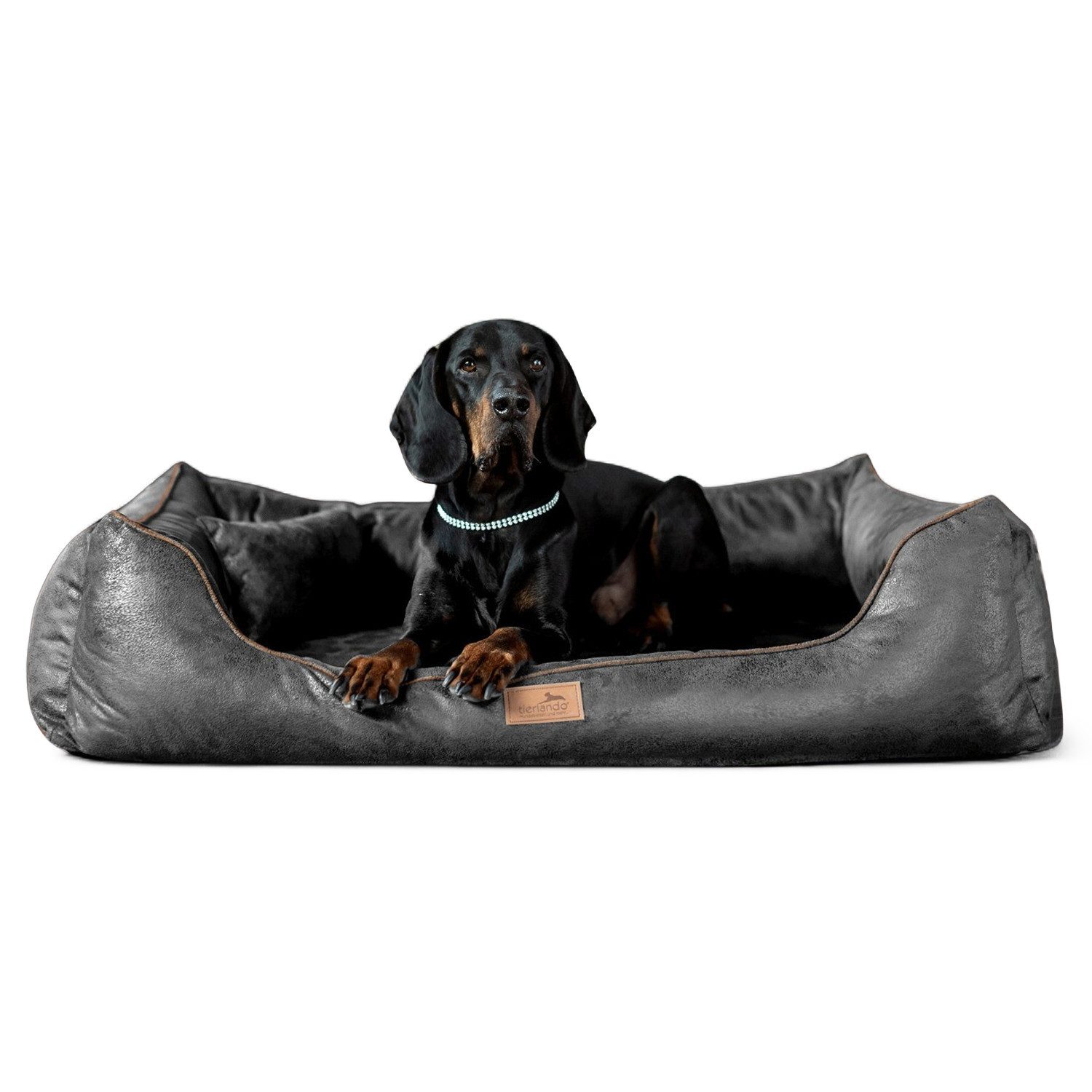 tierlando® Tierbett Orthopädisches Hundebett ALBERTO ORTHO Velours Vintage