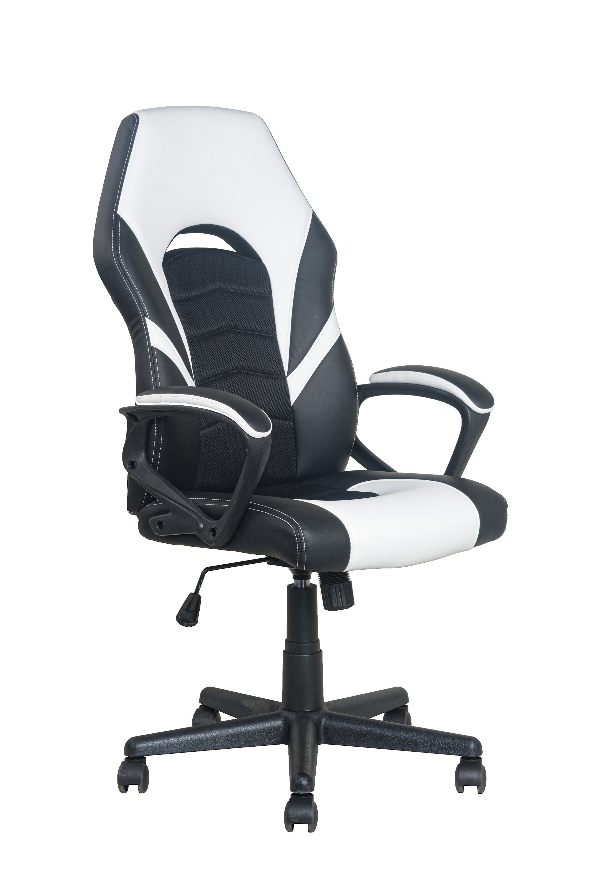 byLIVING Chefsessel FREEZE, Gaming-Stuhl mit Verstellmöglichkeiten schwarz/weiß