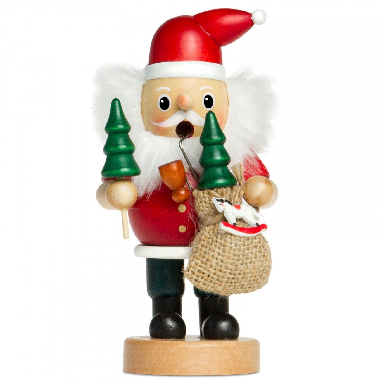 SIKORA Weihnachtsfigur RM-B Räuchermännchen aus Holz verschiedene Motive B01 rot - Weihnachtsmann