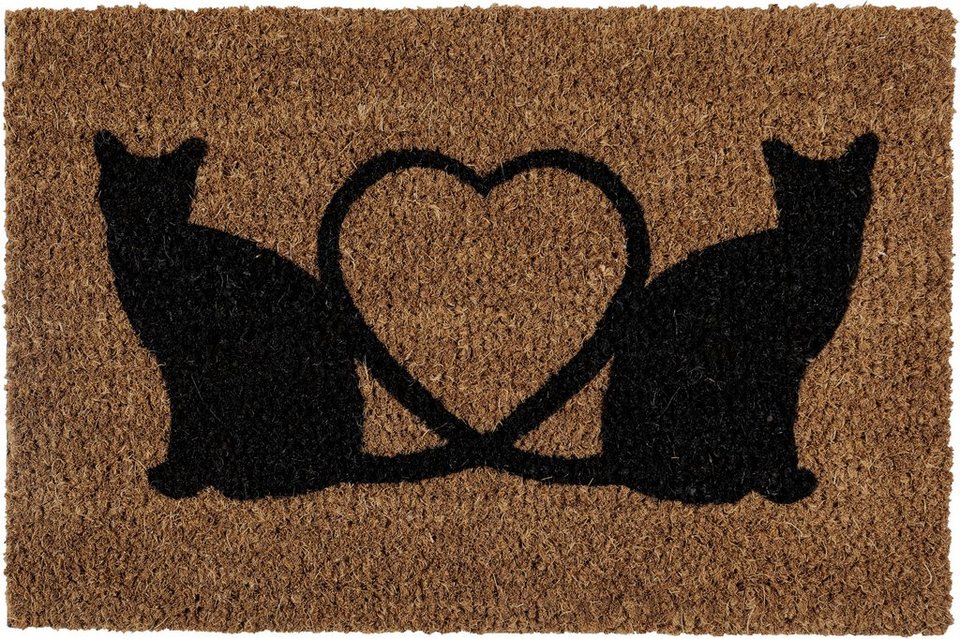 Fußmatte Kokos Katzen, Andiamo, rechteckig, Höhe: 17 mm, Schmutzfangmatte,  In- und Outdoor geeignet