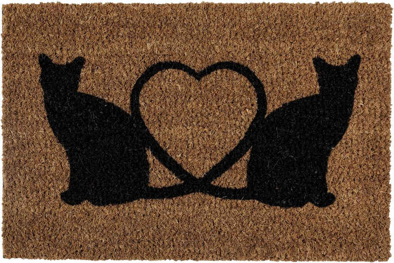 Fußmatte »Kokos Katzen«, Andiamo, rechteckig, Höhe 17 mm, Schmutzfangmatte, In- und Outdoor geeignet