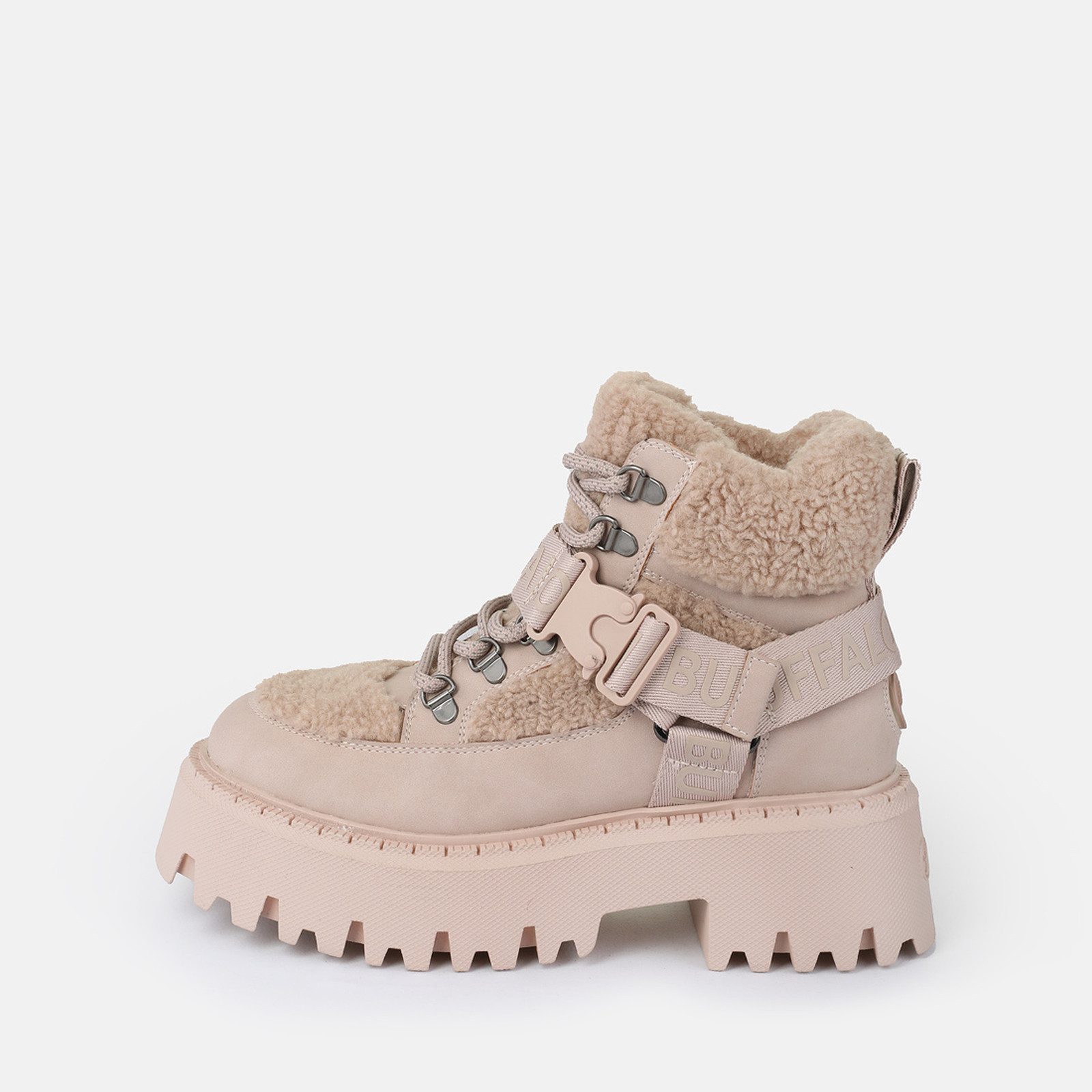 Buffalo Winterboots Plateauboots, Steifelette, Schnürboots mit Fellimitat