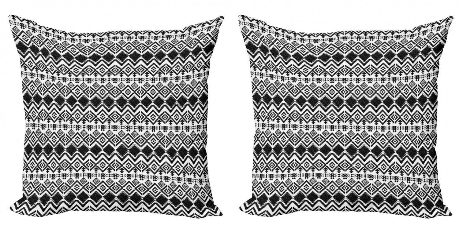Kissenbezüge Modern Accent Doppelseitiger Digitaldruck, Abakuhaus (2 Stück), Geometrisch Hand gezeichnete Muster