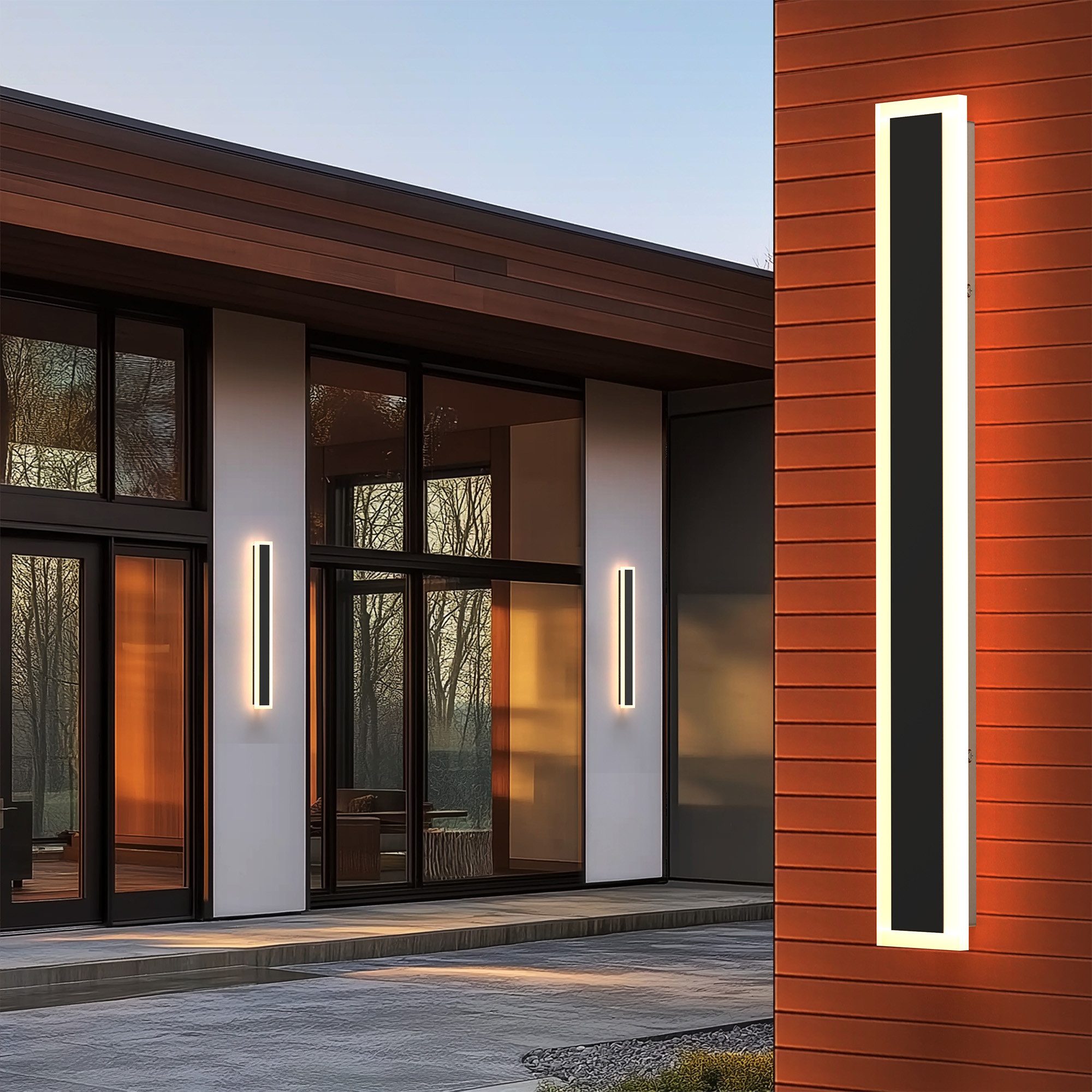 LOHAS-LED Außen-Wandleuchte Lange IP67 Außenwandleuchte 12W 3000K warmweiß aus Metall & Acryl, LED fest integriert, Warmweiß, Wetterfest, temperatur- und schnee – Bild 5 von 5