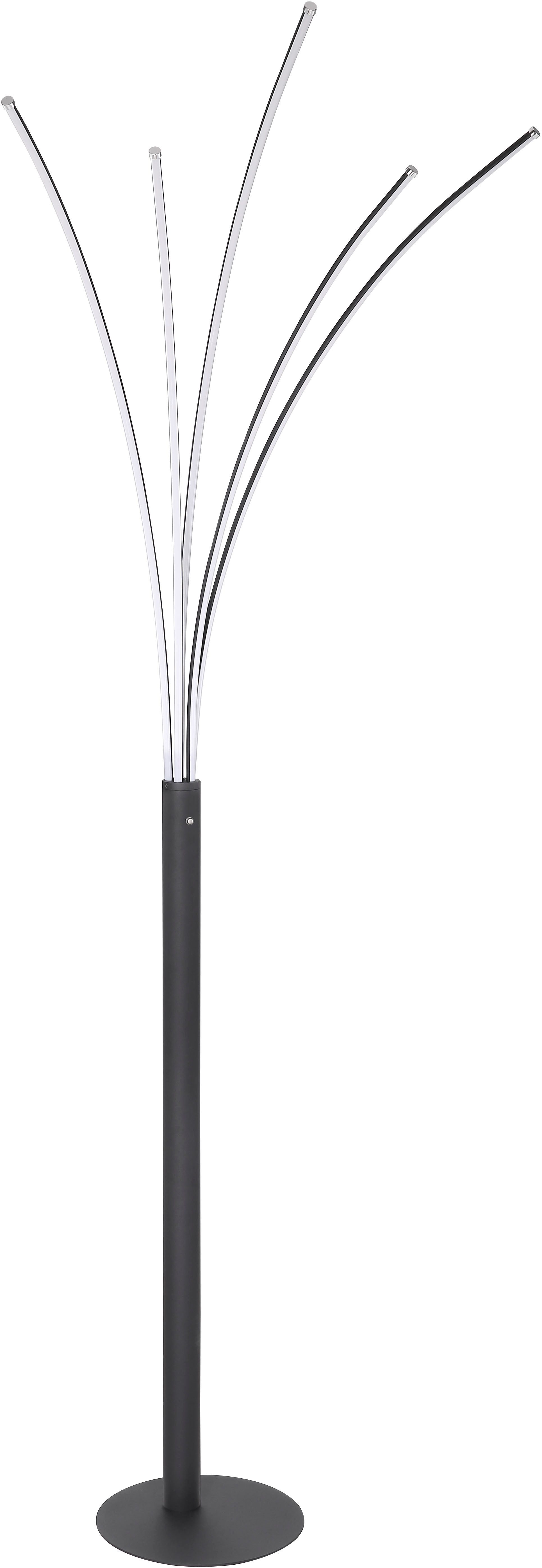 GLOBO LIGHTING Stehlampe BIZZY, LED fest integriert, Warmweiß, Stehleuchte Schwarz/Opal, Touch dimmbar, LED 36W
