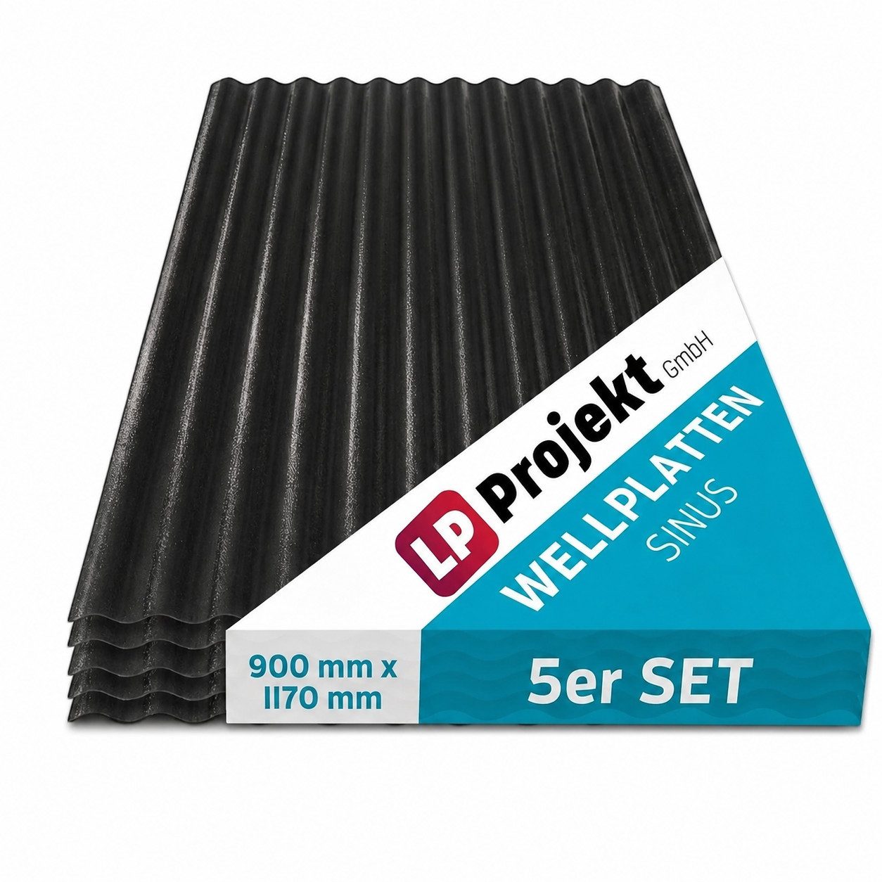 LP projekt Wellplatte Dach Kunststoff – Wetterfest & Langlebig für Überdachung, 1,2 mm, 5,27 m², (5-St., Einzelplatte oder 1er-/5er-/10er-Set), 90x117 cm Welldachplatten Transparent – Ideal für Carport & Garten