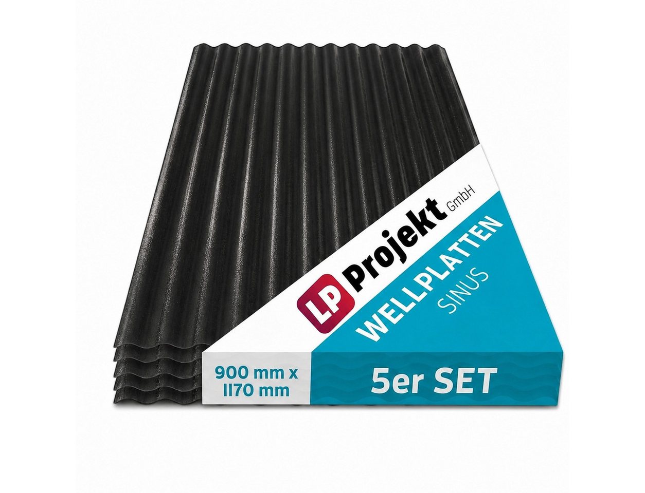 LP projekt Wellplatte Dach Kunststoff – Wetterfest & Langlebig für Überdachung, 1,2 mm, 5,27 m², (5-St., Einzelplatte oder 1er-/5er-/10er-Set), 90x117 cm Welldachplatten Transparent – Ideal für Carport & Garten