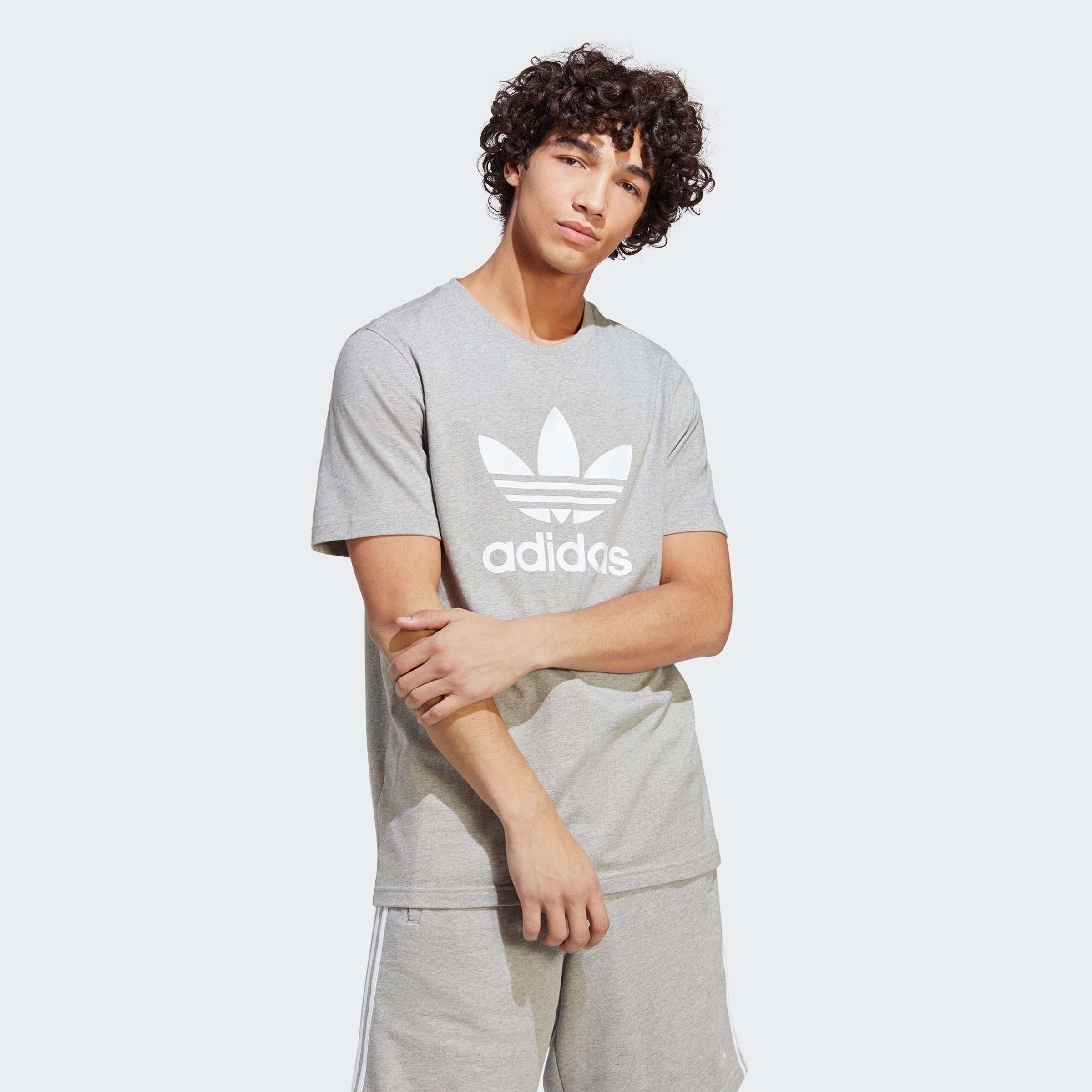 neu angekommen adidas Originals CLASSICS Heather Grey T-Shirt Medium TREFOIL ADICOLOR