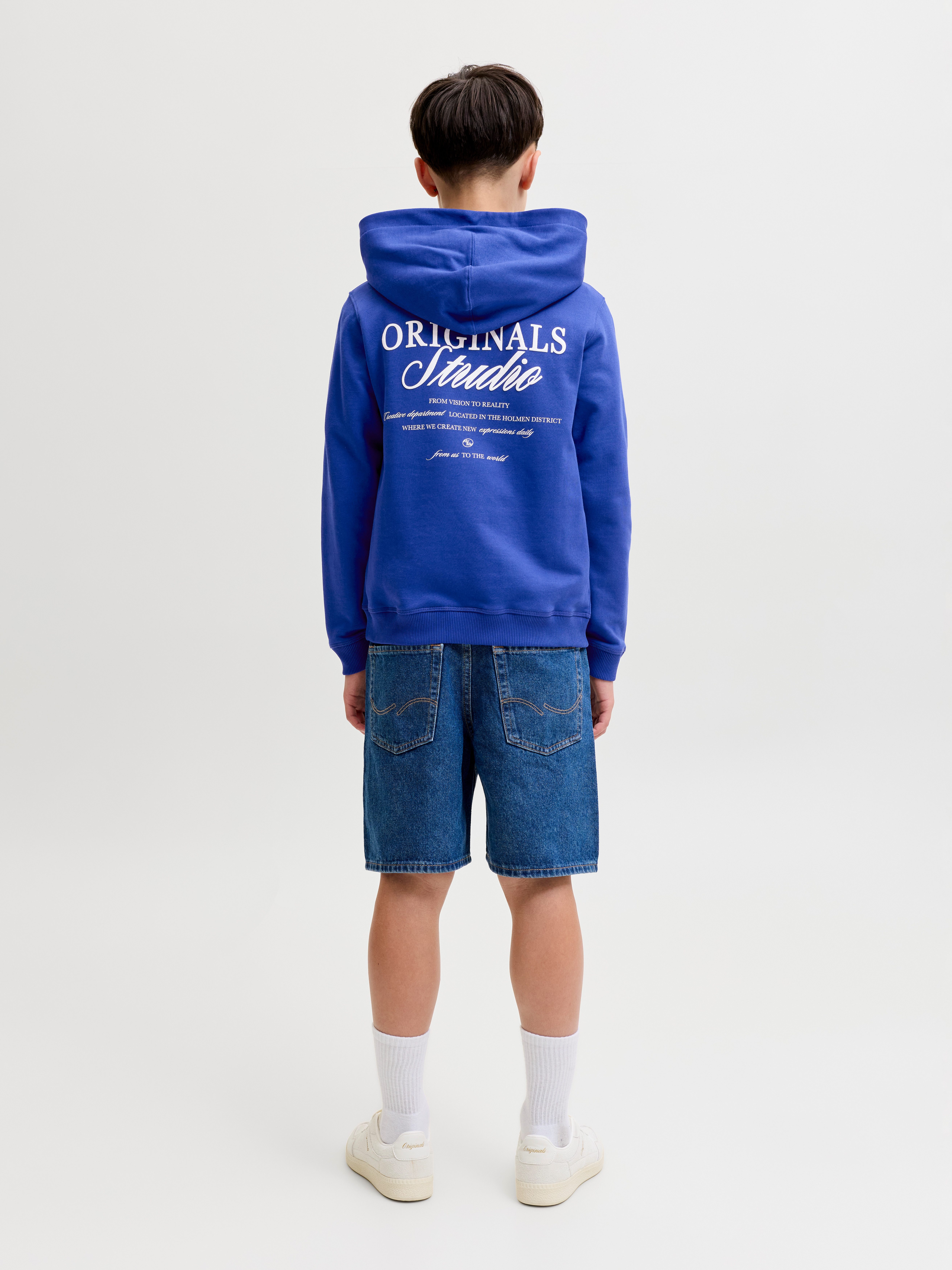 Jack & Jones Junior Kapuzensweatshirt JORNORREBRO TYPO BACK SWEAT HOOD SN JNR Baumwollmischung, relaxed fit, Langarm – Bild 2 von 5