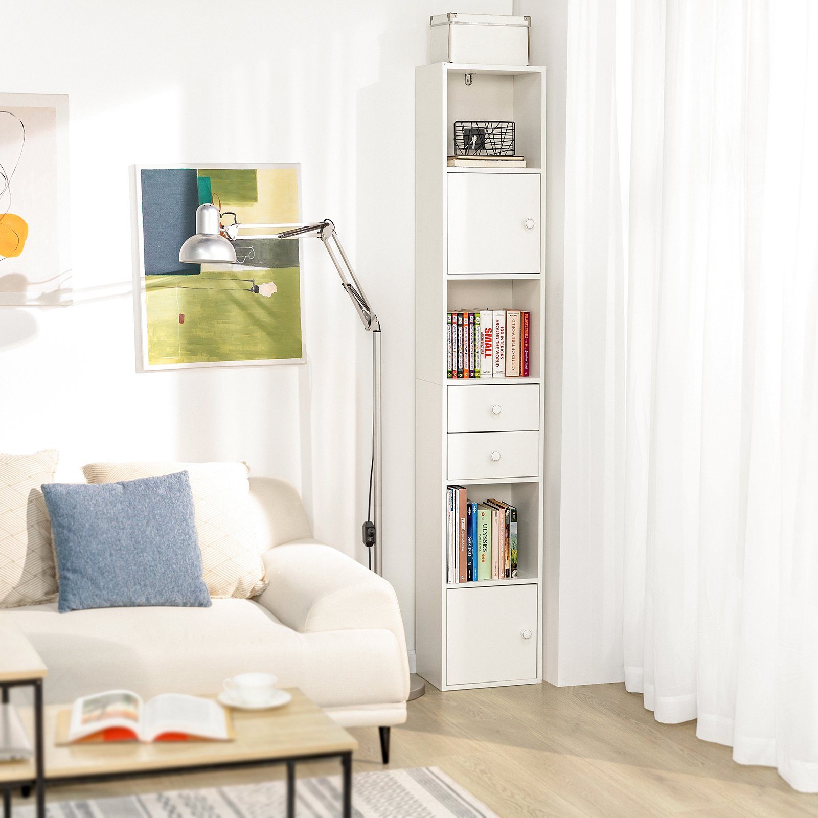 SoBuy Bücherregal STR10, mit Schubladen Bücherschrank günstig online kaufen