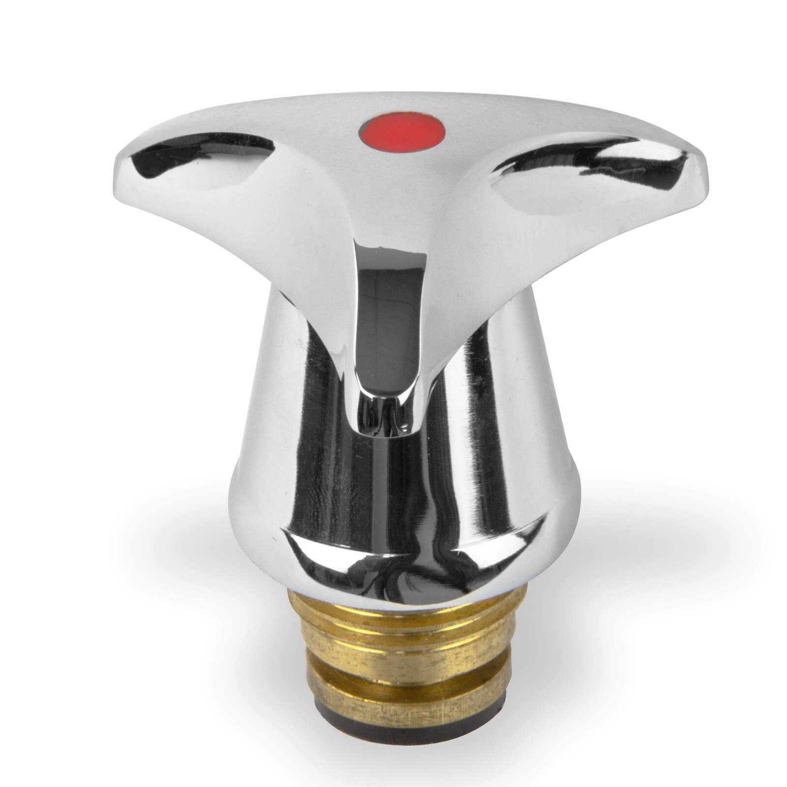 puteus Absperrventil Sterngriff Hahnoberteil / Ventiloberteil 1/2" Zoll rot verchromt