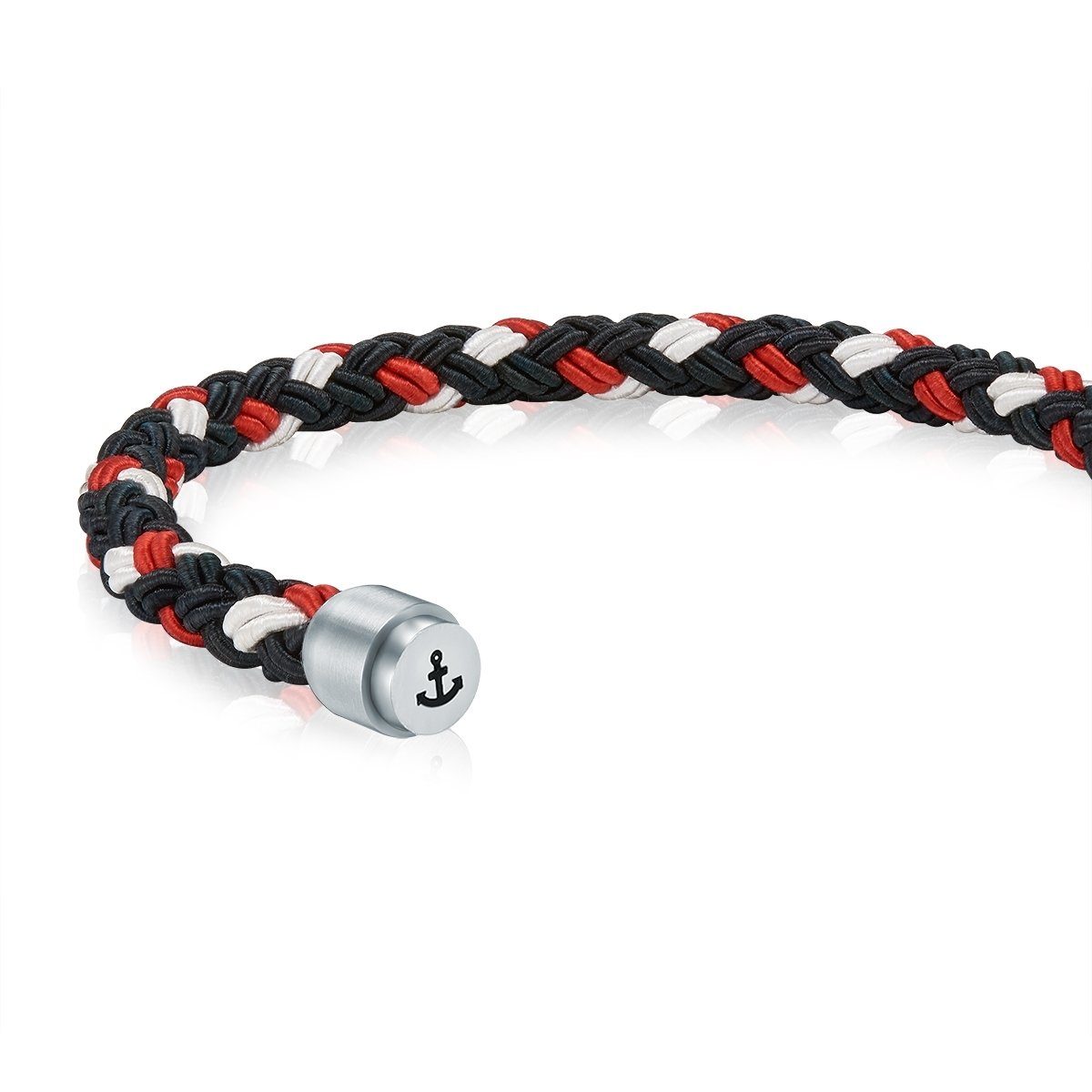 Skipper Segeltau aus in Son & Segeltauarmband aus Armband schwarz/rot/weiß, Nylonkordel,
