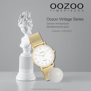 OOZOO Quarzuhr Oozoo Unisex Armbanduhr Vintage Series, (Analoguhr), Damen, Herrenuhr rund, mittel (ca. 32mm) Metallarmband, Fashion-Style