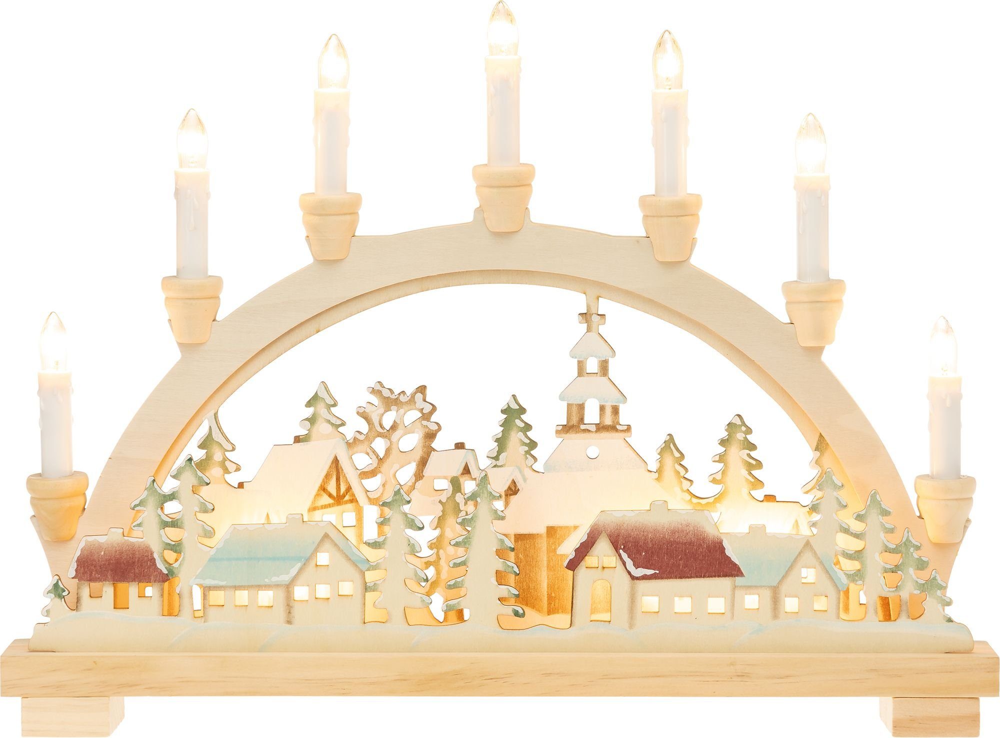 SIKORA Schwibbogen LB11 liebevoll colorierter LED Lichterbogen Motiv WINTER günstig online kaufen