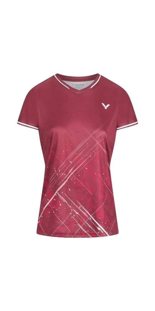 VICTOR T-Shirt Sport-Shirt T-64103 D (100% Polyester) bordeaux Damen