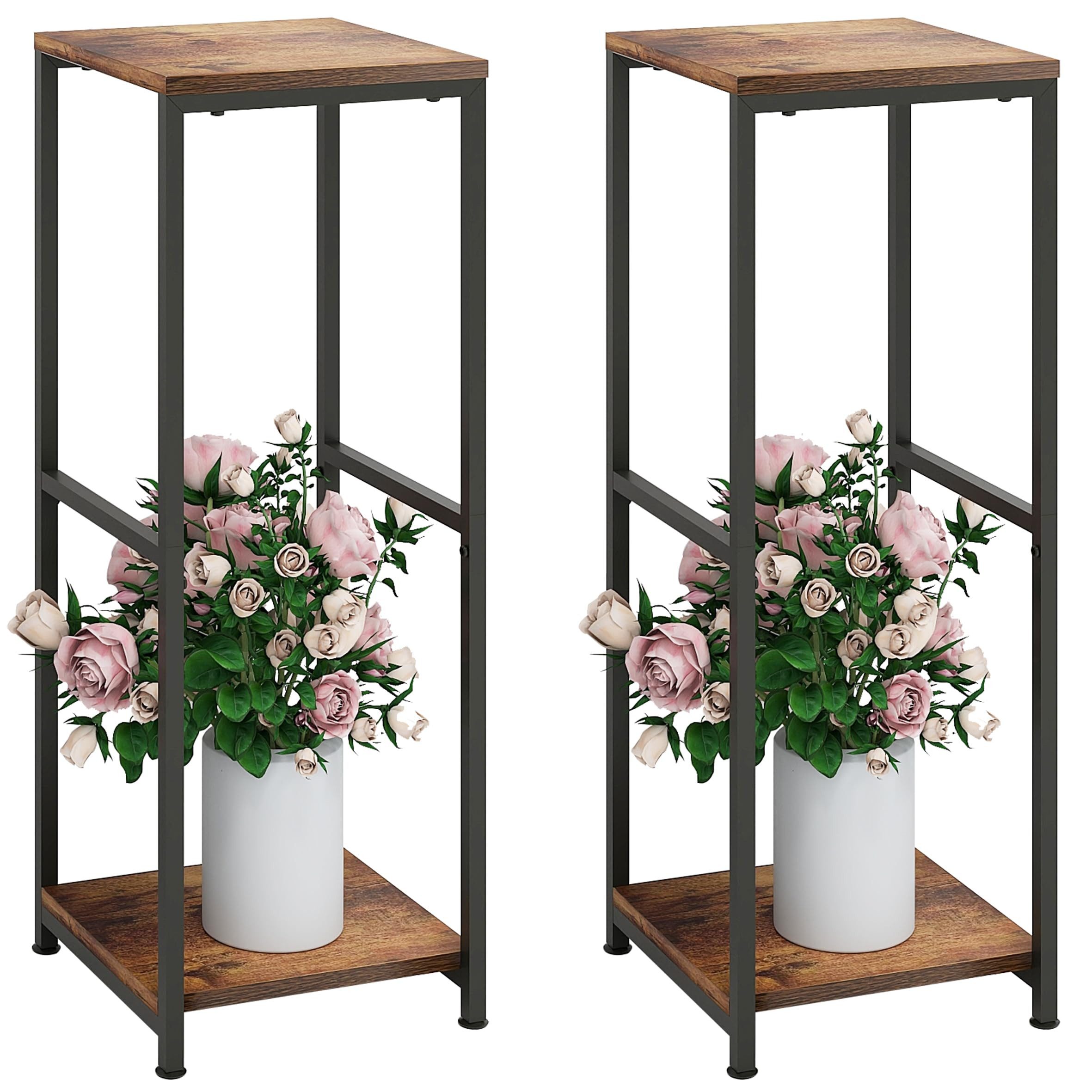 BlingBin Blumenhocker Pflanzenständer aus Metall, 81 cm H, Blumentopfregal für Innenbereich (2er Set, 2 St., Blumenhocker), Blumentopfhalter für Ecken, Wohnzimmer, Terrasse, Balkon, Garten,Küche