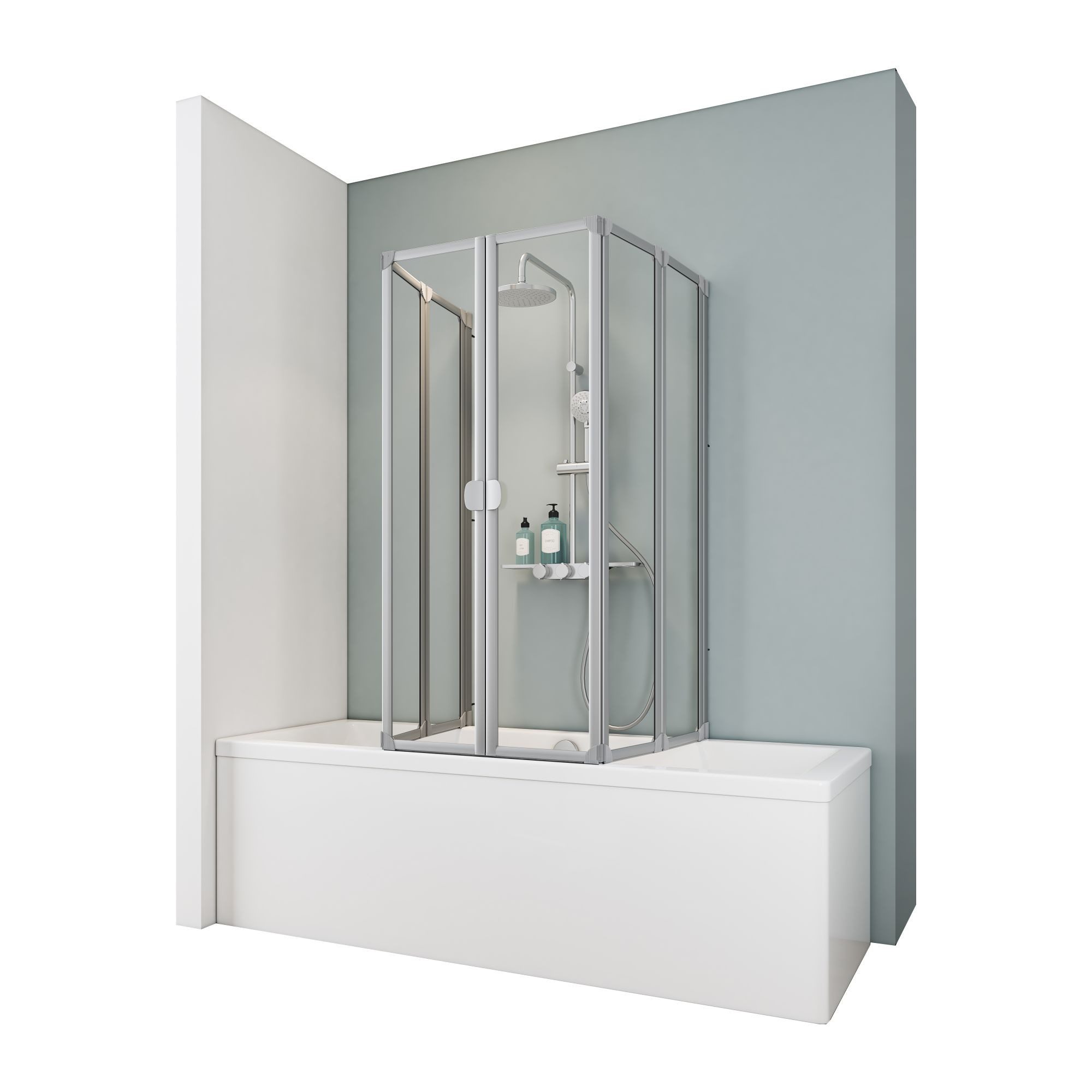 Schulte Badewannenfaltwand Komfort, geeignet für Badewannentiefen von 70-80 günstig online kaufen