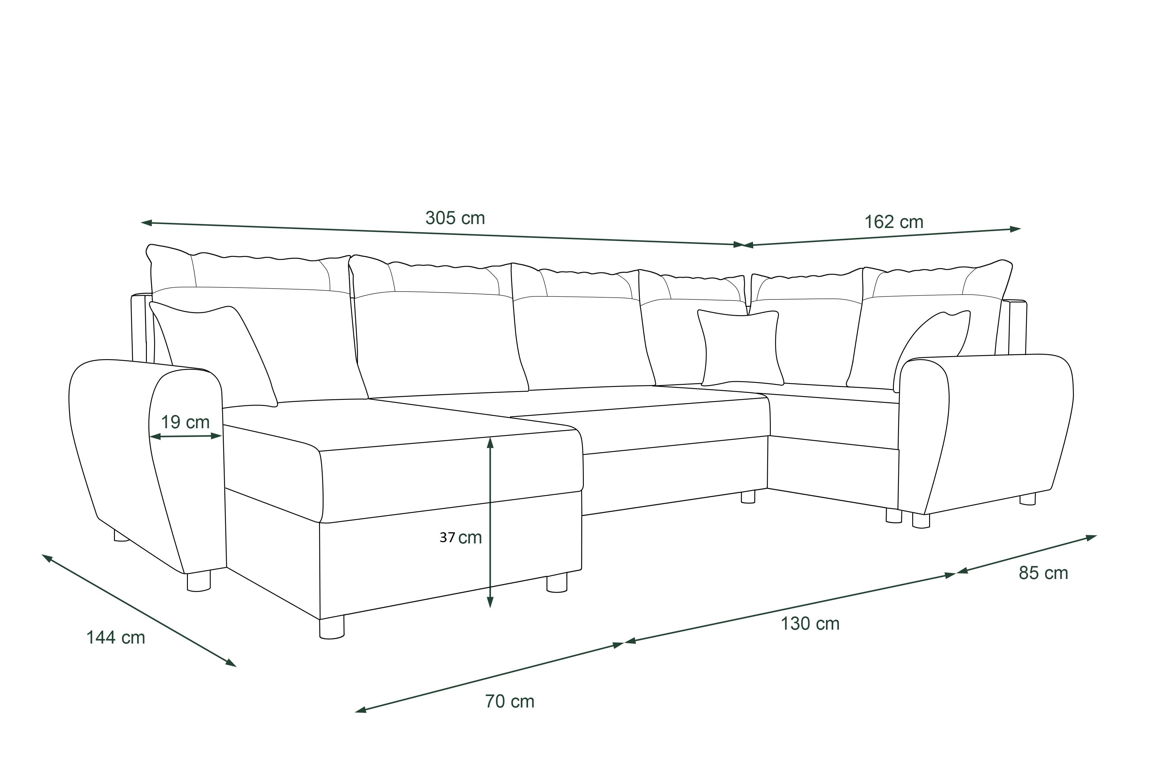 mit Sitzkomfort, Eckcouch, U-Form, Sofa, Bettfunktion, Wohnlandschaft Stylefy Bettkasten, Modern mit Haven, Design