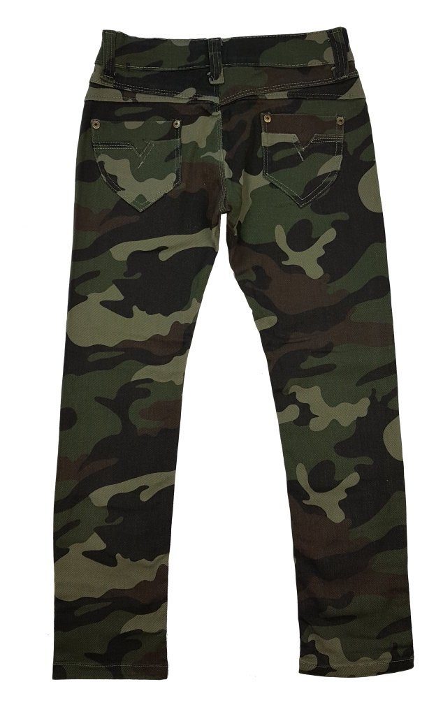 M8152 5-Pocket-Jeans Muster Camouflage camouflage Tarnhose, Army Mädchen Girls Grün Fashion
