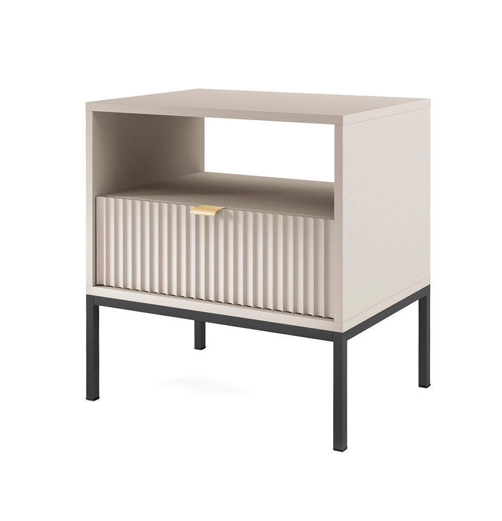 Feldmann-Wohnen Nachtkonsole Nova (Nova, 1 St., Nachtkonsole), 54cm grau MDF