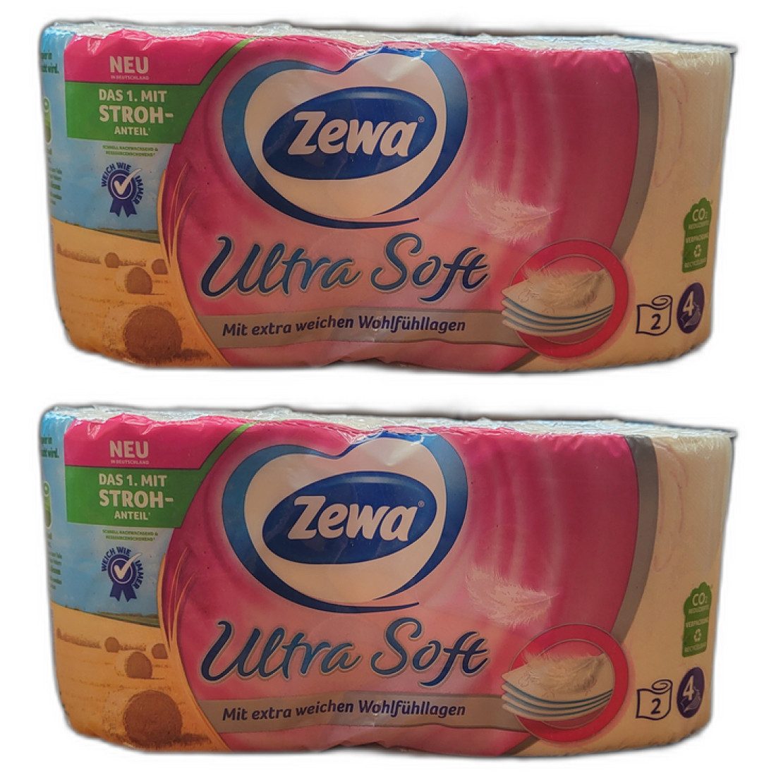 ZEWA Toilettenpapier 2 x Zewa Toilettenpapier Ultra Soft 4-lagig 2er ...