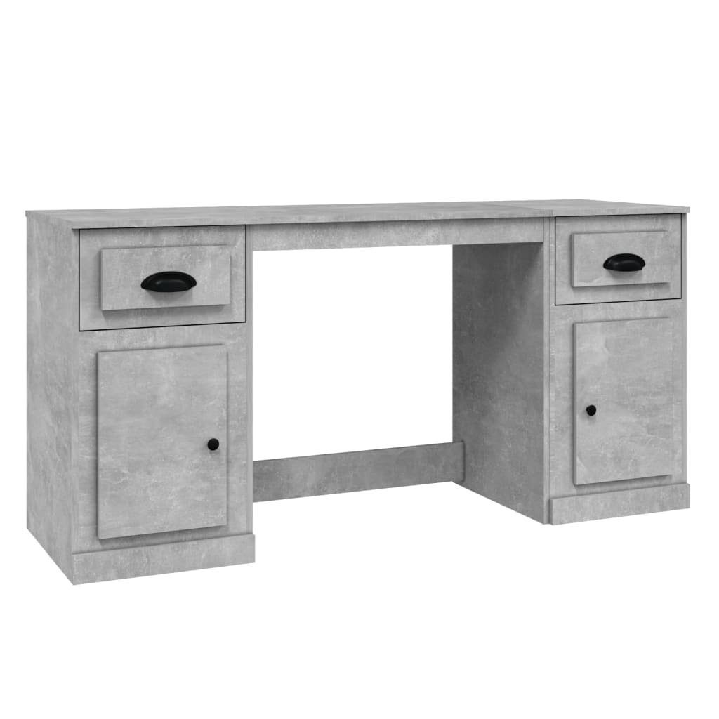 vidaXL Schreibtisch mit Betongrau Schreibtisch Stauraum Holzwerkstoff