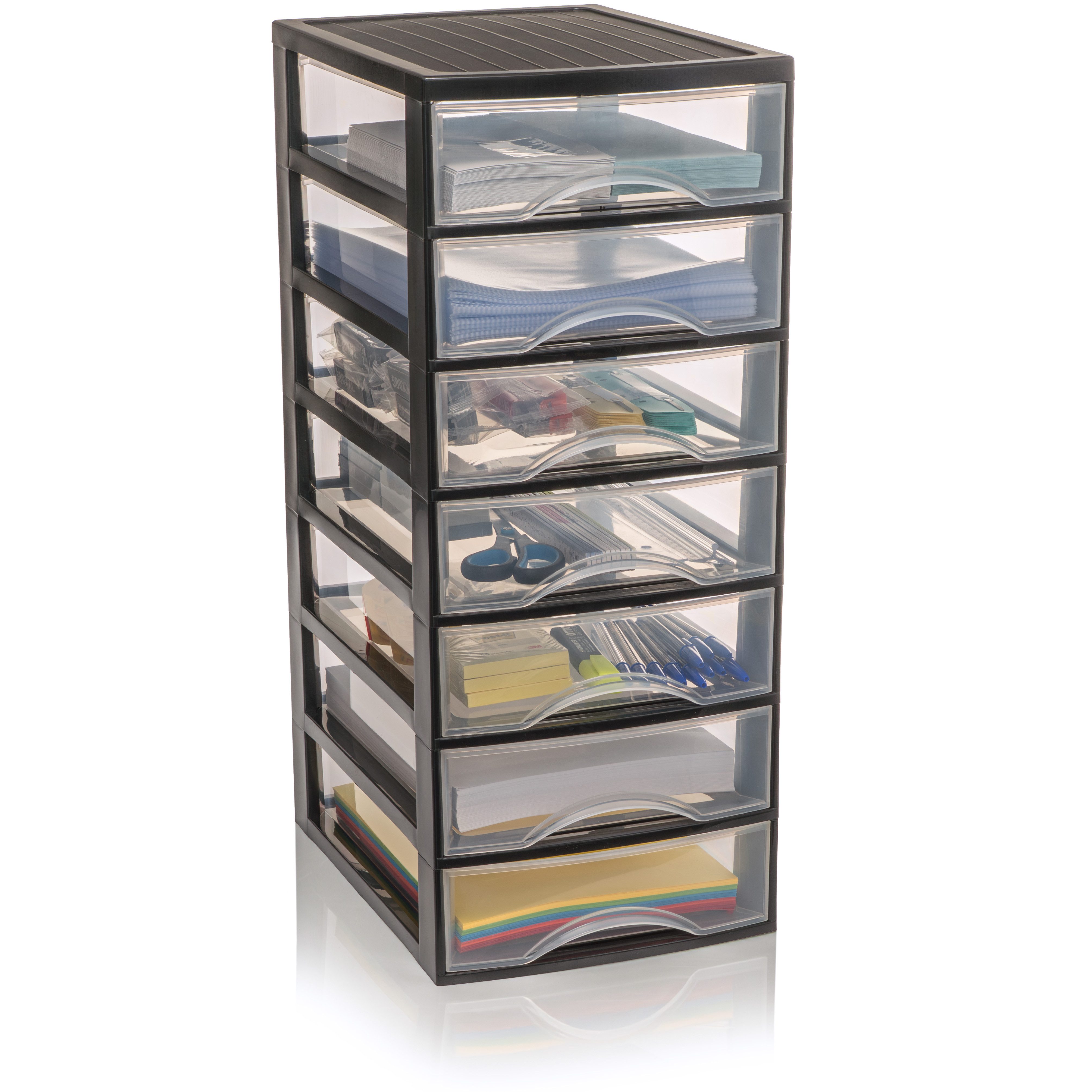 Hausfelder Schubladenbox Schubladenschrank A4 mit 7 Schubladen, Schreibtisch Ordnungssystem, (1-St., A4 mit 7 Schubladen), leicht zu reinigen, BPA-freier Kunststoff, verschiedene Größen