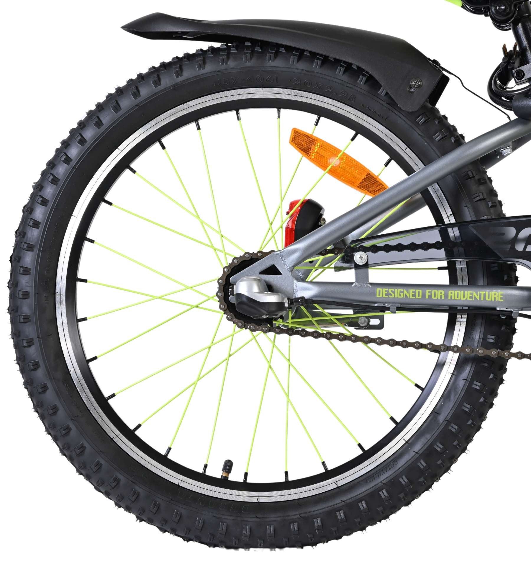 Volare Kinderfahrrad Rocky Kinderfahrrad - 20 Zoll - 3 Gänge - Grün/Grau, Für Kinder 6–8 Jahre (Kleidergröße 116–128), Sitzhöhe 58–68 cm,400