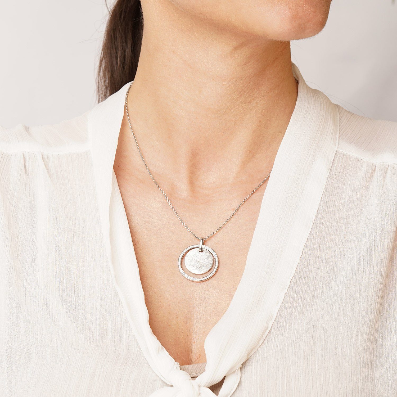 VIVENTY Kette mit Anhänger Damen-Silber mit Zirkonia