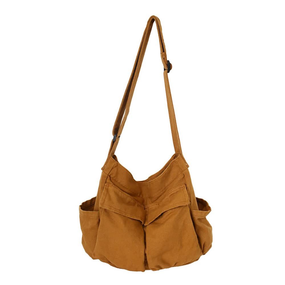 Zaewry Schultertasche Canvas Messenger Bag Umhängetasche Crossbody Schulter Tote Hobo Bag, für Frauen und Männer - Große Tasche mit mehreren Fächern