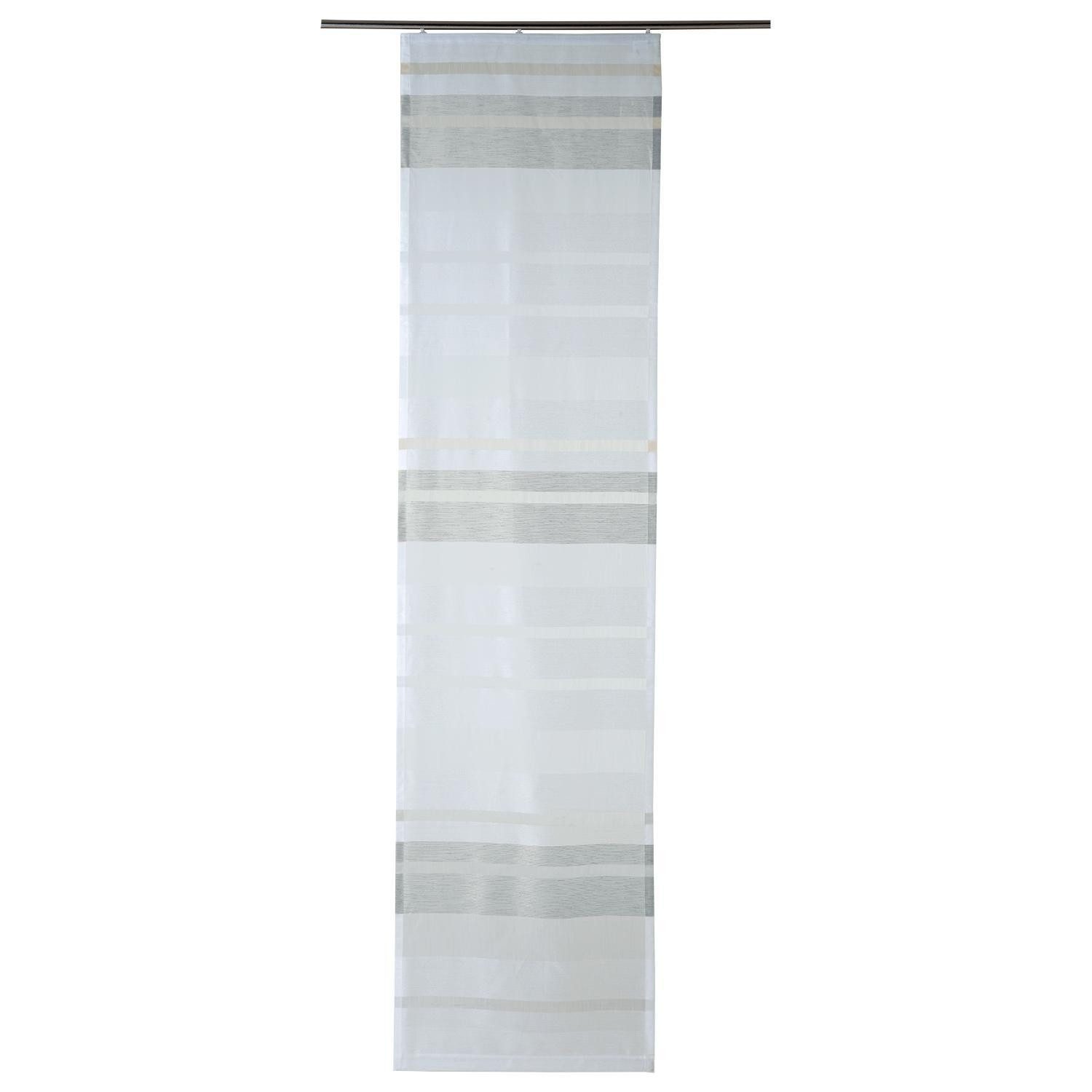 Vorhang AKZENT, 60 x 245 cm, Weiß, Stahlgrau, (1 St), transparent, Polyester, Flächenvorhang inkl. Technik