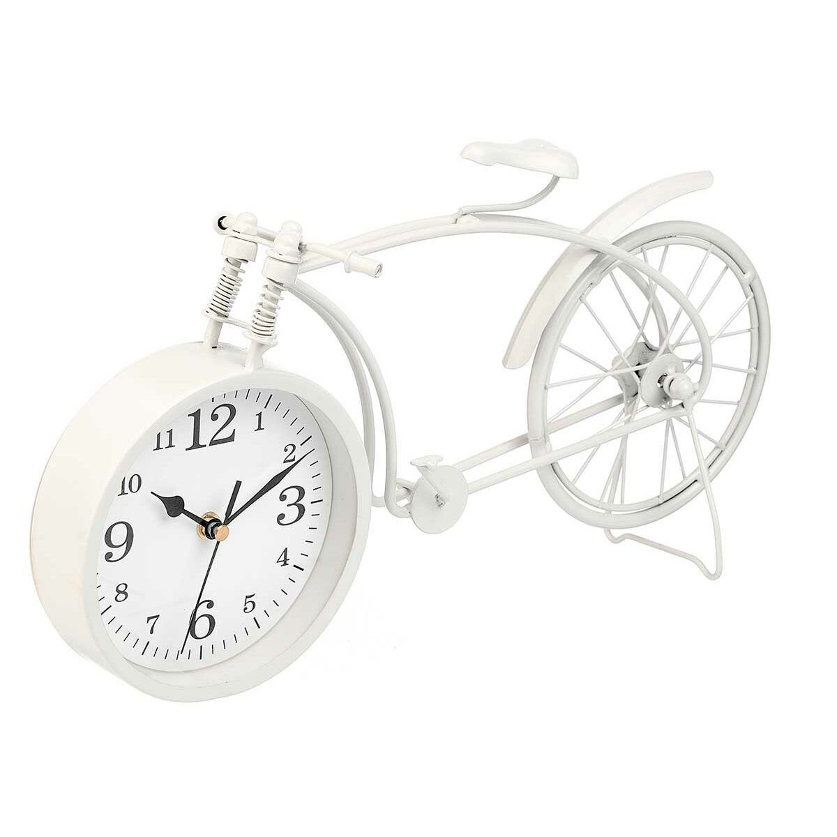 Gift Decor Uhr Tischuhr Fahrrad 4 38 4 x 20 Weiß Metall cm Stück x