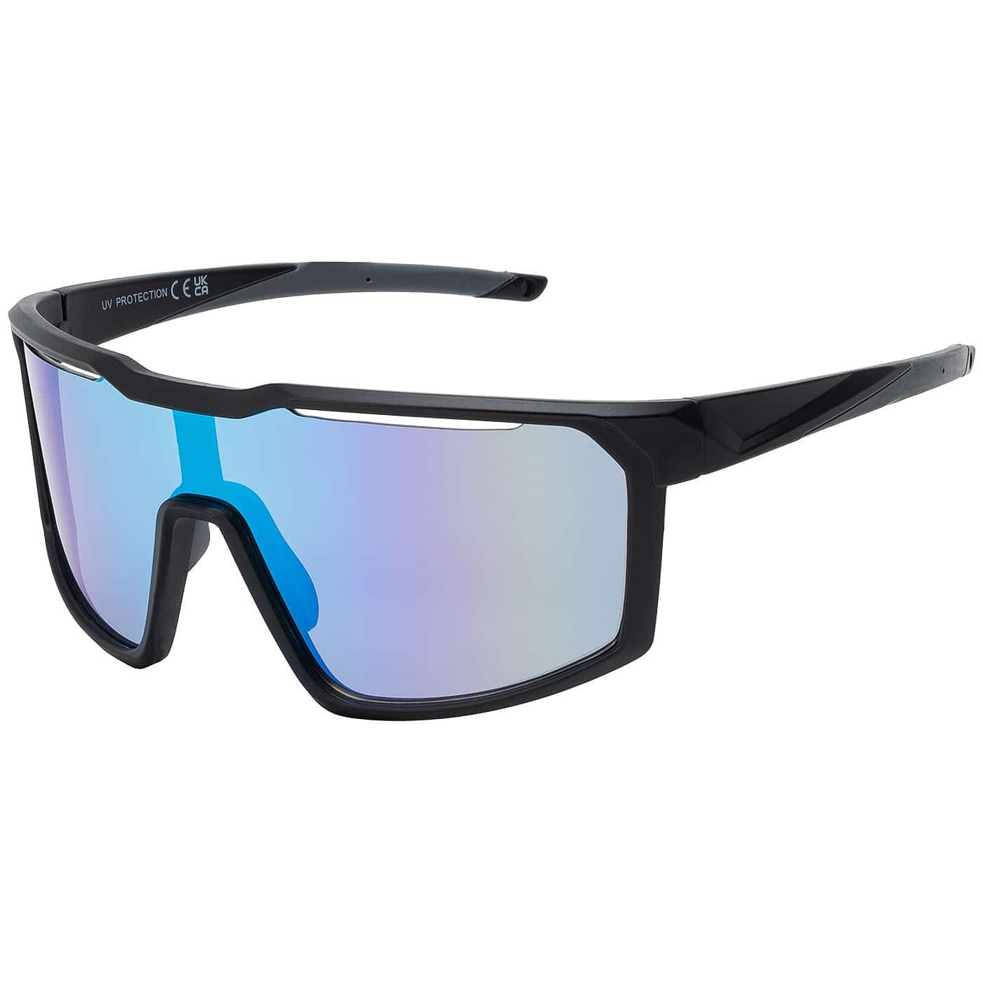 BEZLIT Eyewear Pilotenbrille Unisex Sonnenbrille Sportlich verspiegelt (1-St) mit schwarzen Linsen, Rot/Gelb, Blau und Blau Lila