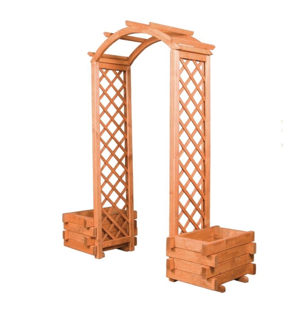 JVmoebel Gartenfigur, Garten Arche Rosen Bogen Blumenkasten Holz