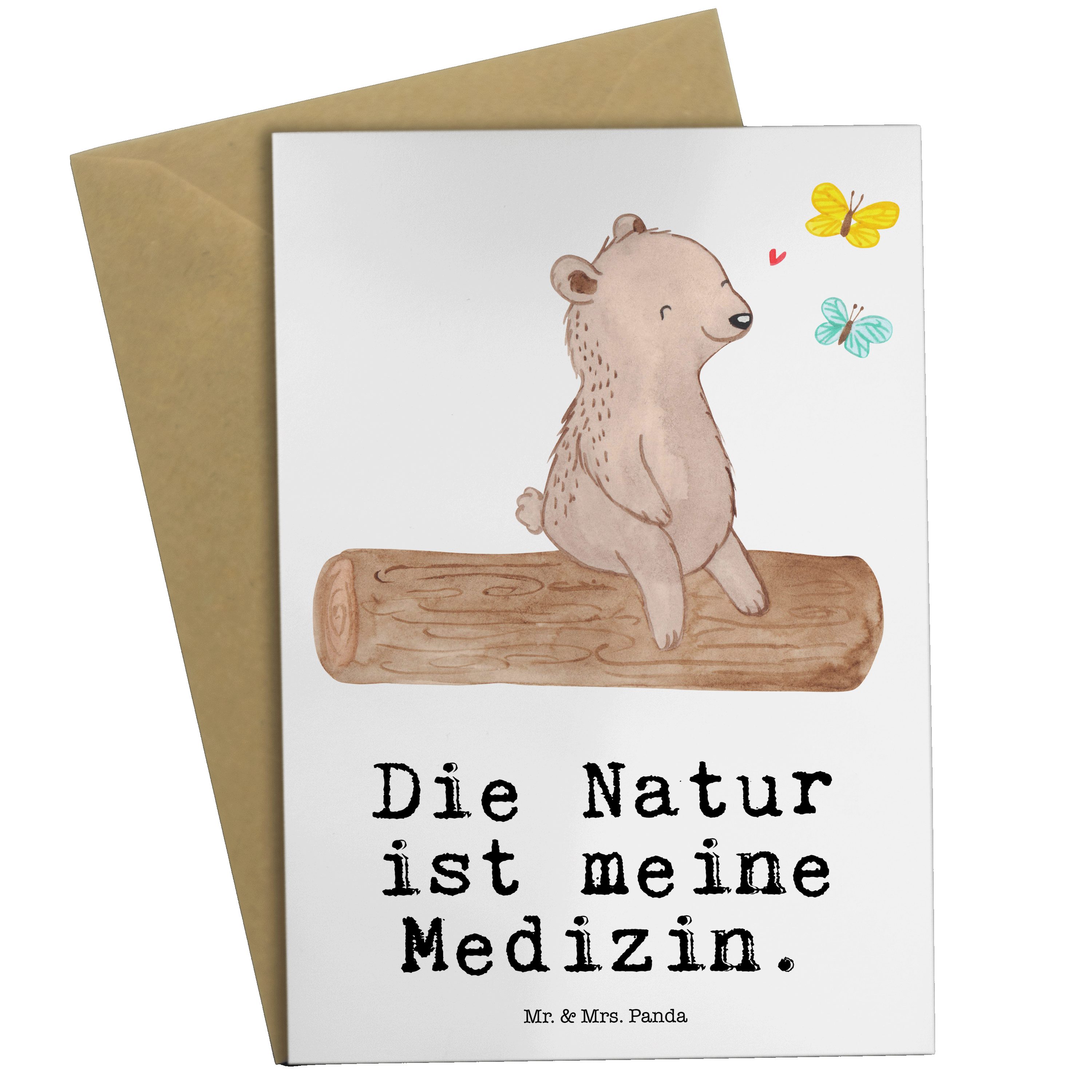 Mr. & Mrs. Panda Grußkarte Bär Naturliebhaber Medizin - Weiß - Geschenk, Einladungskarte, Auszei