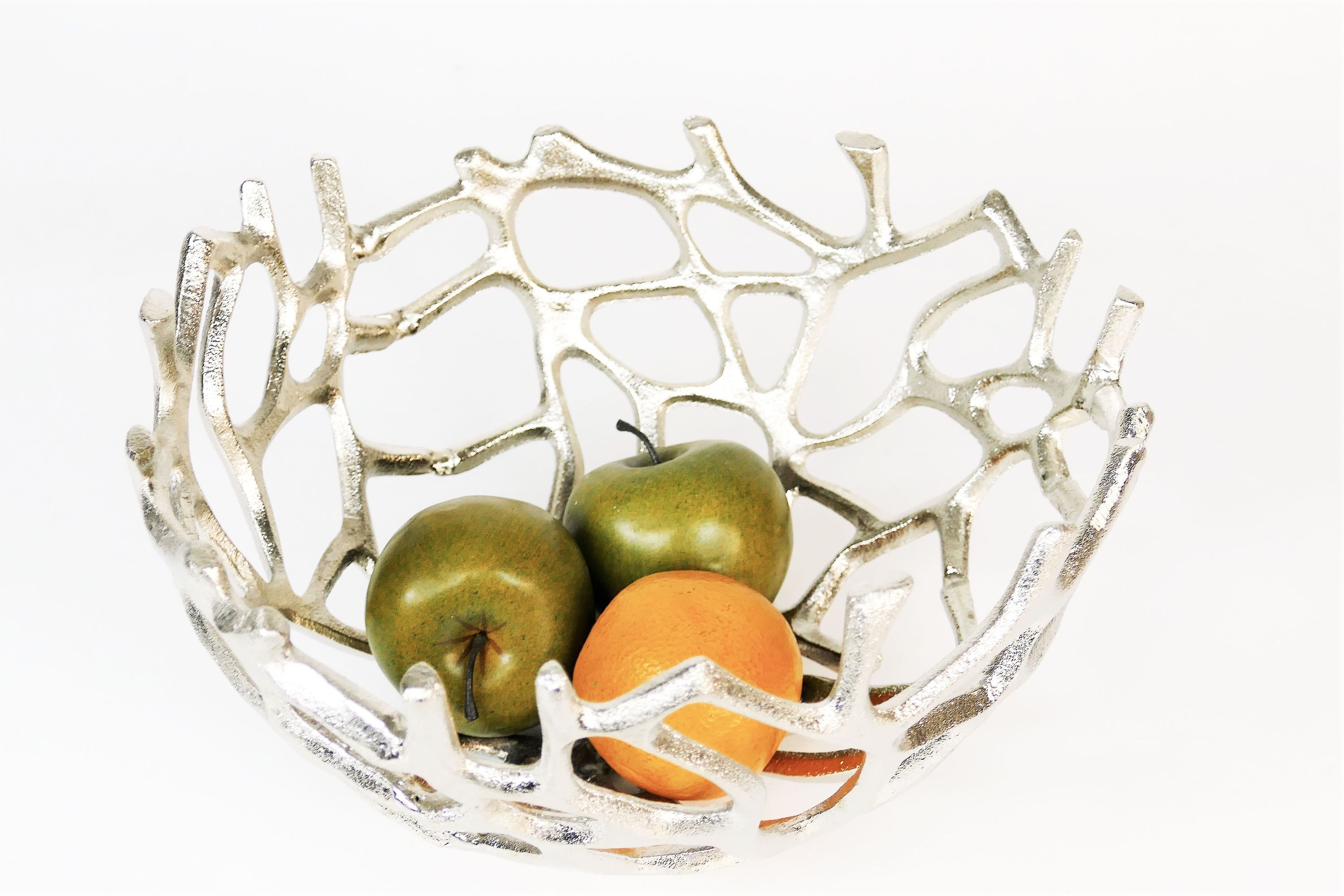 ARTRA Dekoschale Aluminium Schale "Klara" Silber rund Dekoschale Korallen T günstig online kaufen