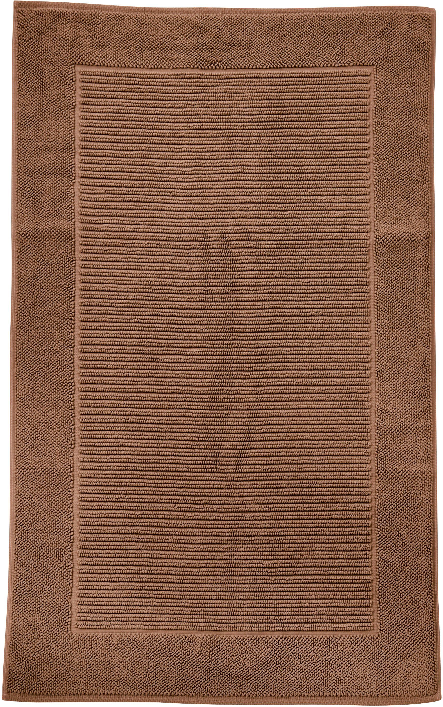 done.® Badematte Damian, Höhe 10 mm, fußbodenheizungsgeeignet, Baumwolle, rechteckig, Badteppich, Uni-Farben, mit Bordüre, Hoch-Tief Effekt, reine Baumwolle