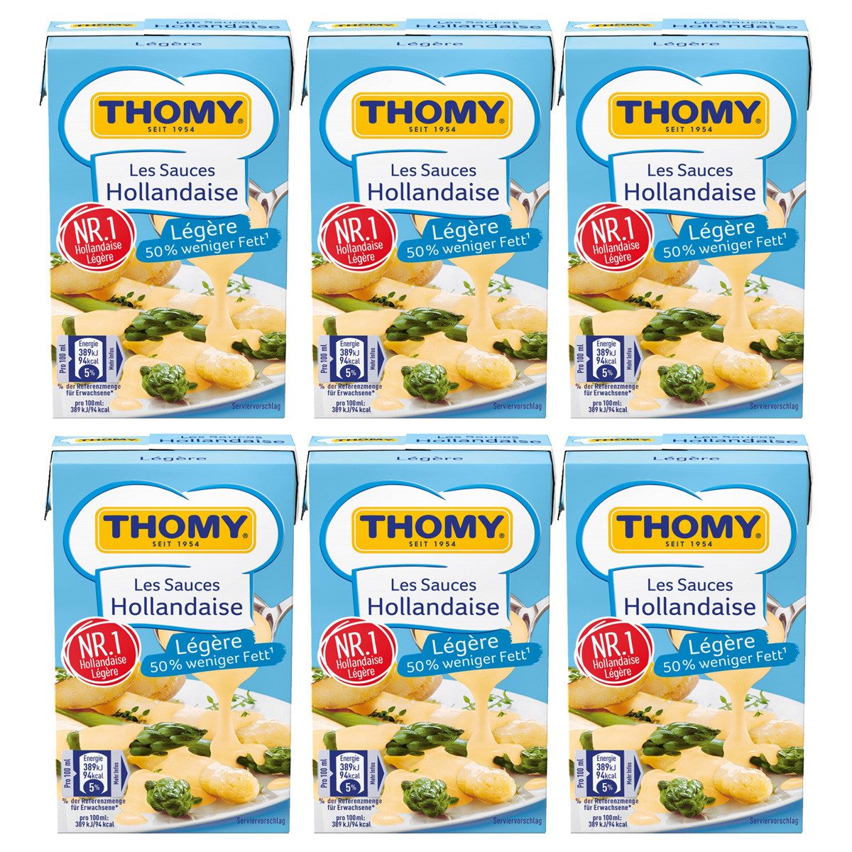 THOMY Saucen, Thomy Les Sauces Hollandaise legere Genuß fettreduziert 250ml 6er Pack