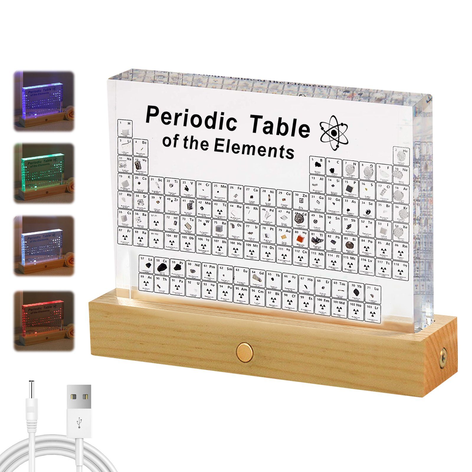 TWSOUL Lernspielzeug Periodensystem der elementaren Erze Geschenk Ornament120*160*27MM, Importiertes hochauflösendes Acryl mit abgerundeten Ecken