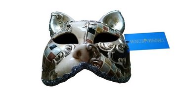Venezia Originale Verkleidungsmaske Venezianische handgemachte Katzen Karnevalsmaske Deko Venedig Maske, Handgefertigt, Handbemalt, Maskenball, Karneval, Halloween,Katzenmaske