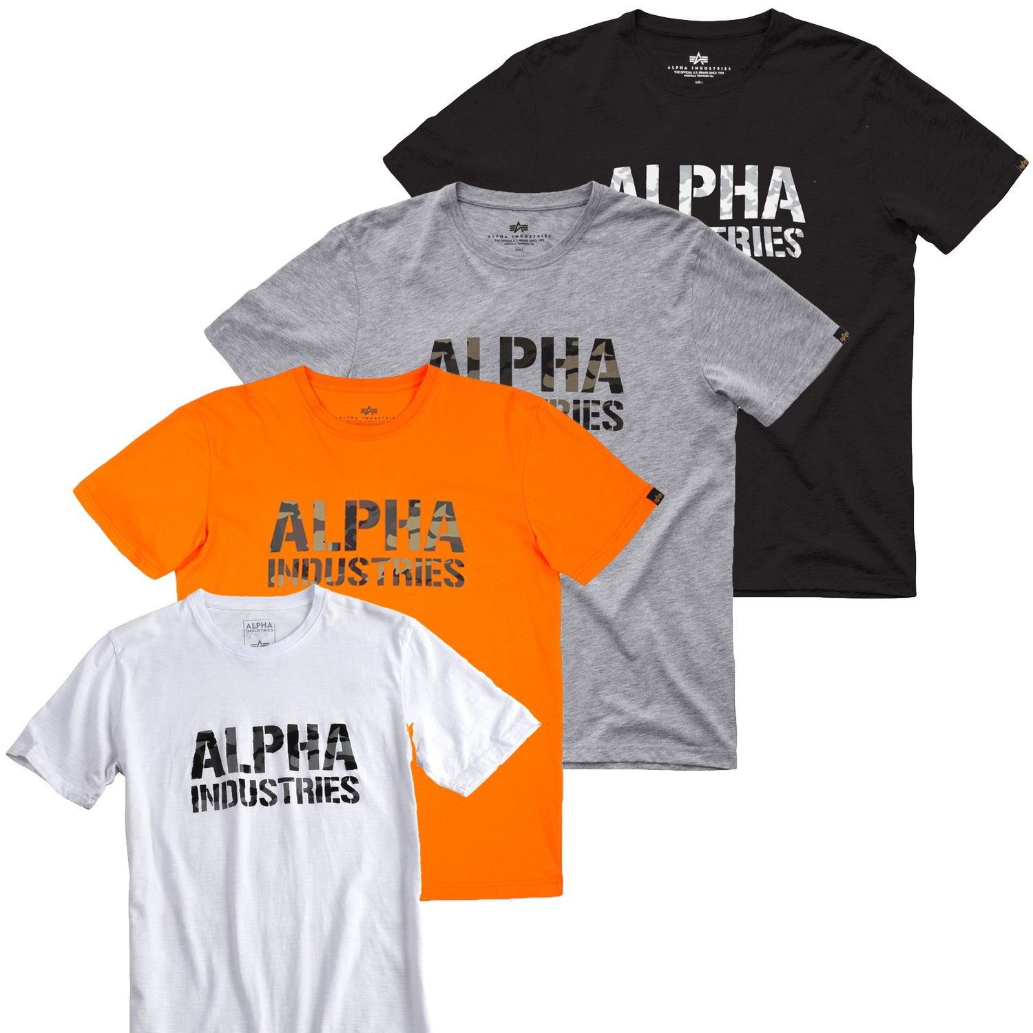 T-Shirt T-Shirt Alpha Adult Print Industries Alpha white/digi camo Camo black T Industries