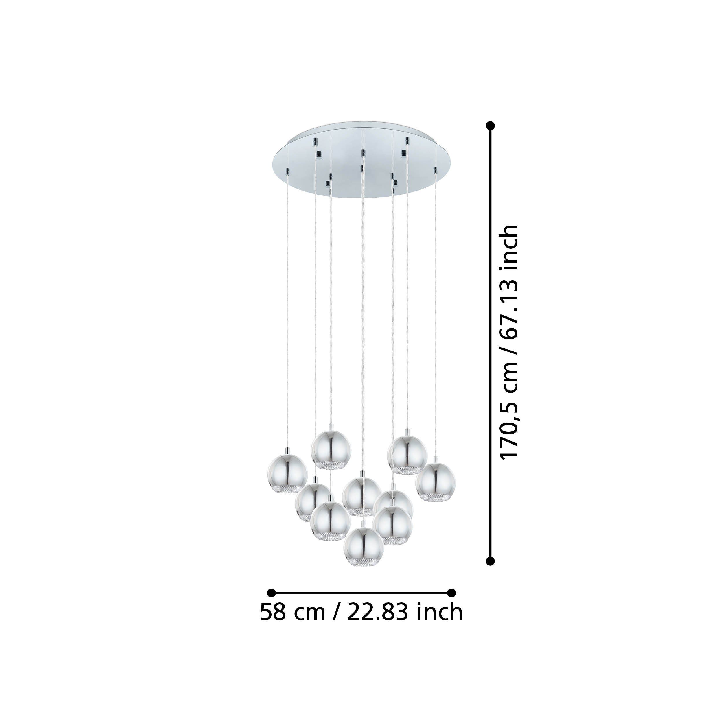 EGLO LED-Hängeleuchte Conessa, Leuchtmittel inklusive, Pendelleuchte GU10 Ø58cm silber Metall