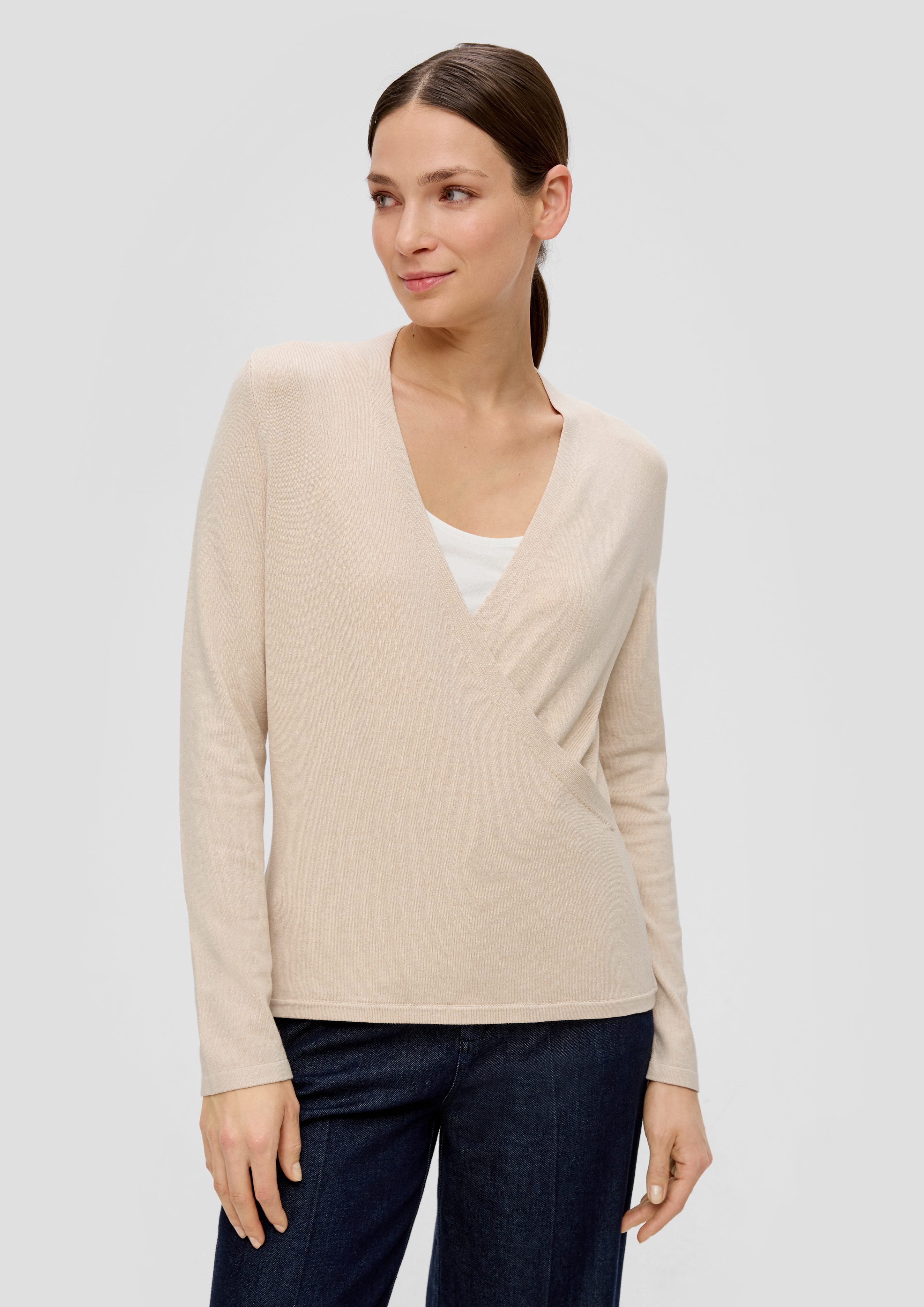 Strickpullover Strickpullover in Wickel-Optik
