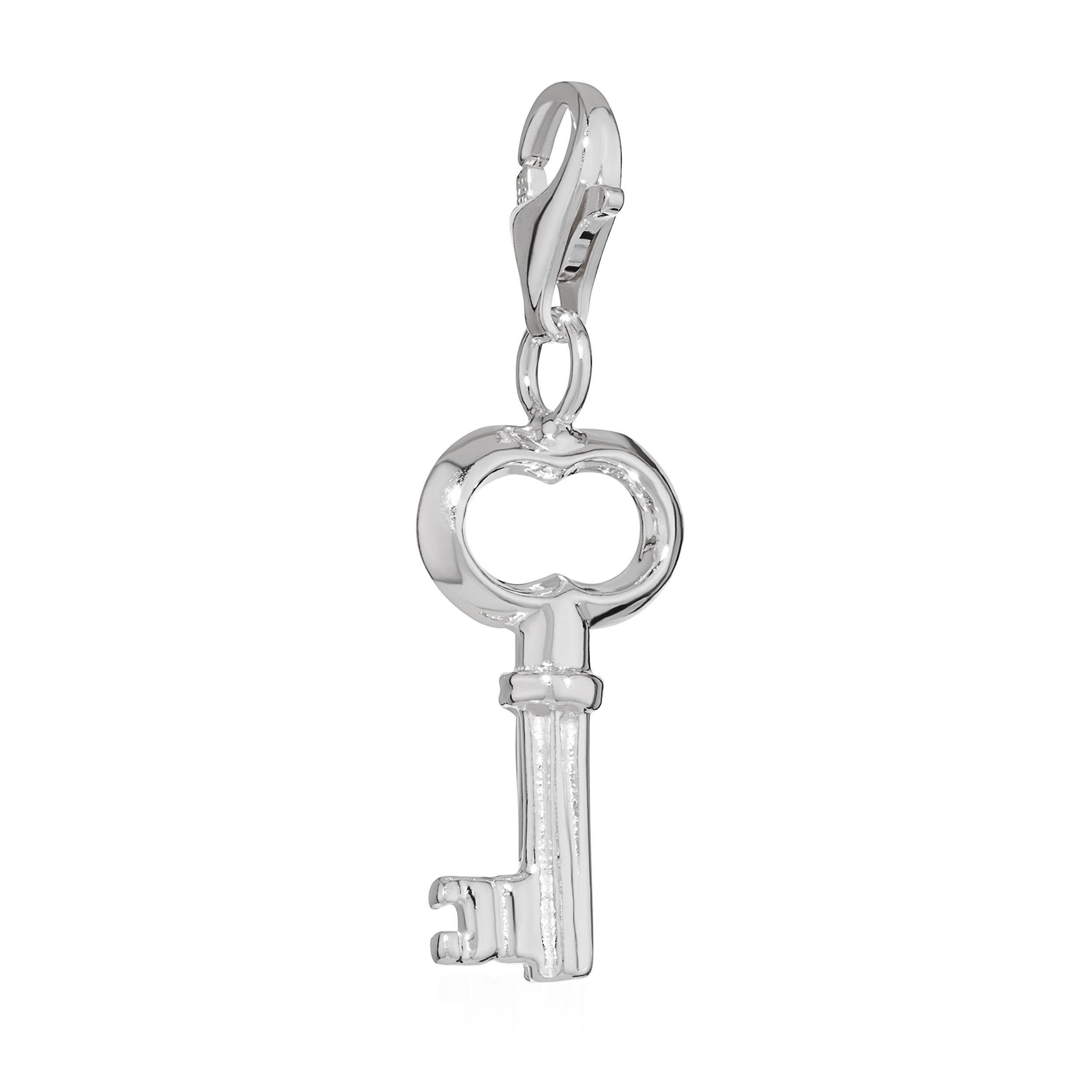 Charm-Einhänger Truhenschlüssel Charm-Anhänger 925 Silber 24x11mm Amulett für Bettelar