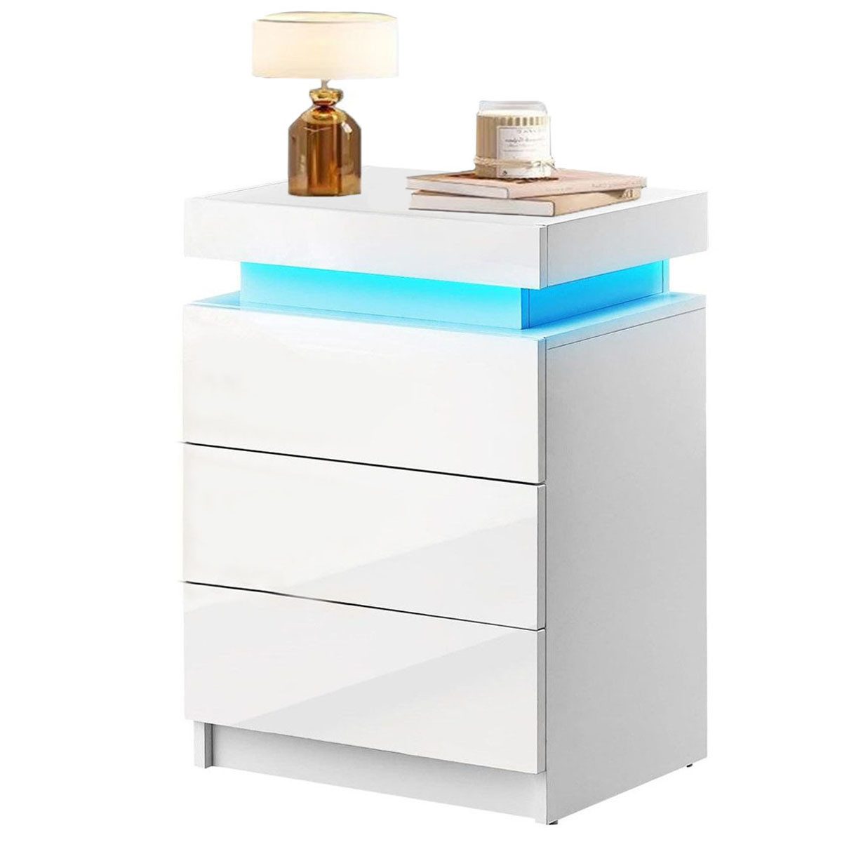 oyajia Nachttisch Modern Nachttisch mit LED-Beleuchtung, günstig online kaufen