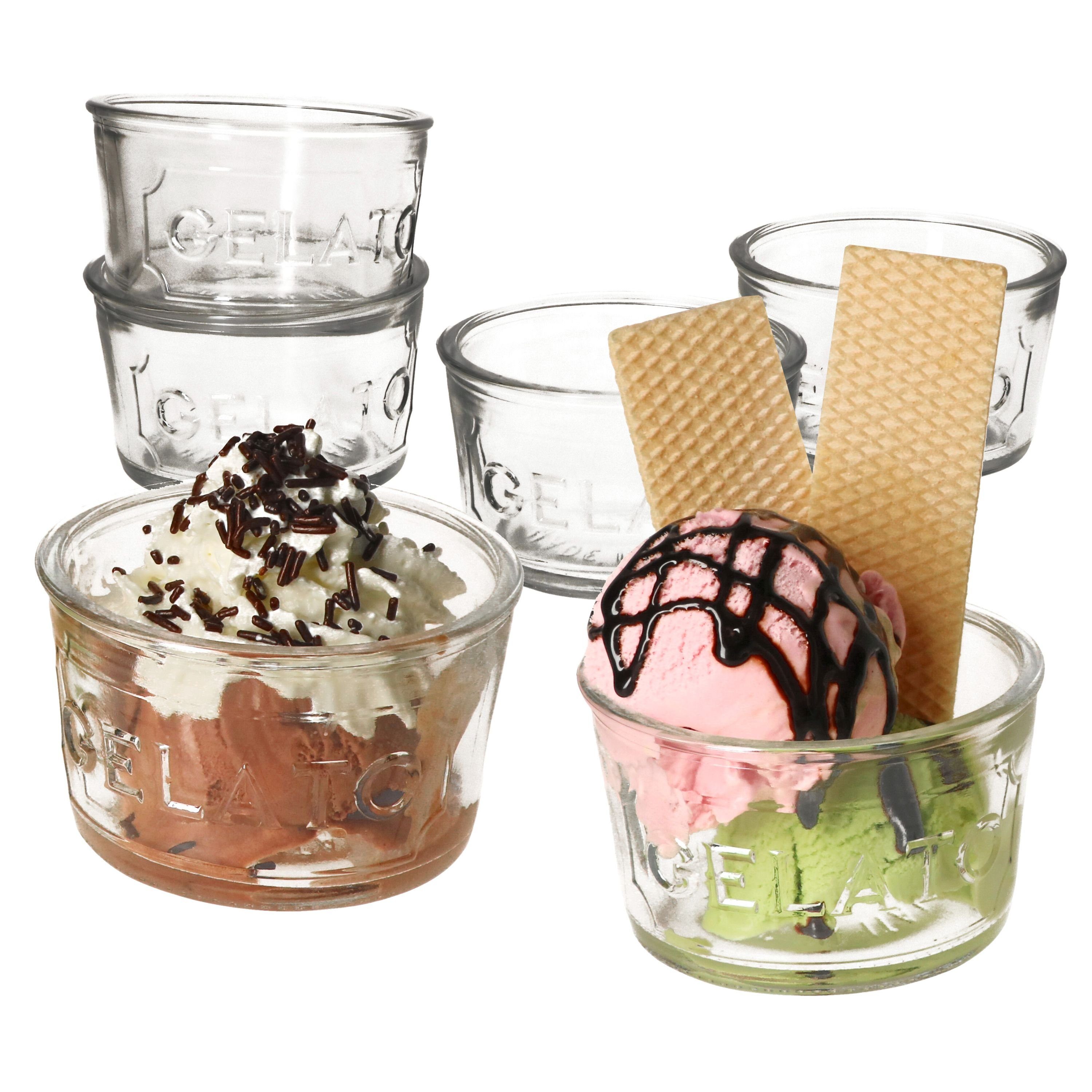 MamboCat Eisschale 6er Set Glas Glas 150ml, Eisbecher Gelato