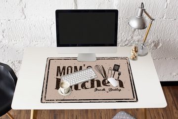 MuchoWow Gaming Mauspad Küche - Mama - Retro (1-St), Büro für Tastatur und Maus, Mousepad Gaming, 90x60 cm, XXL, Großes