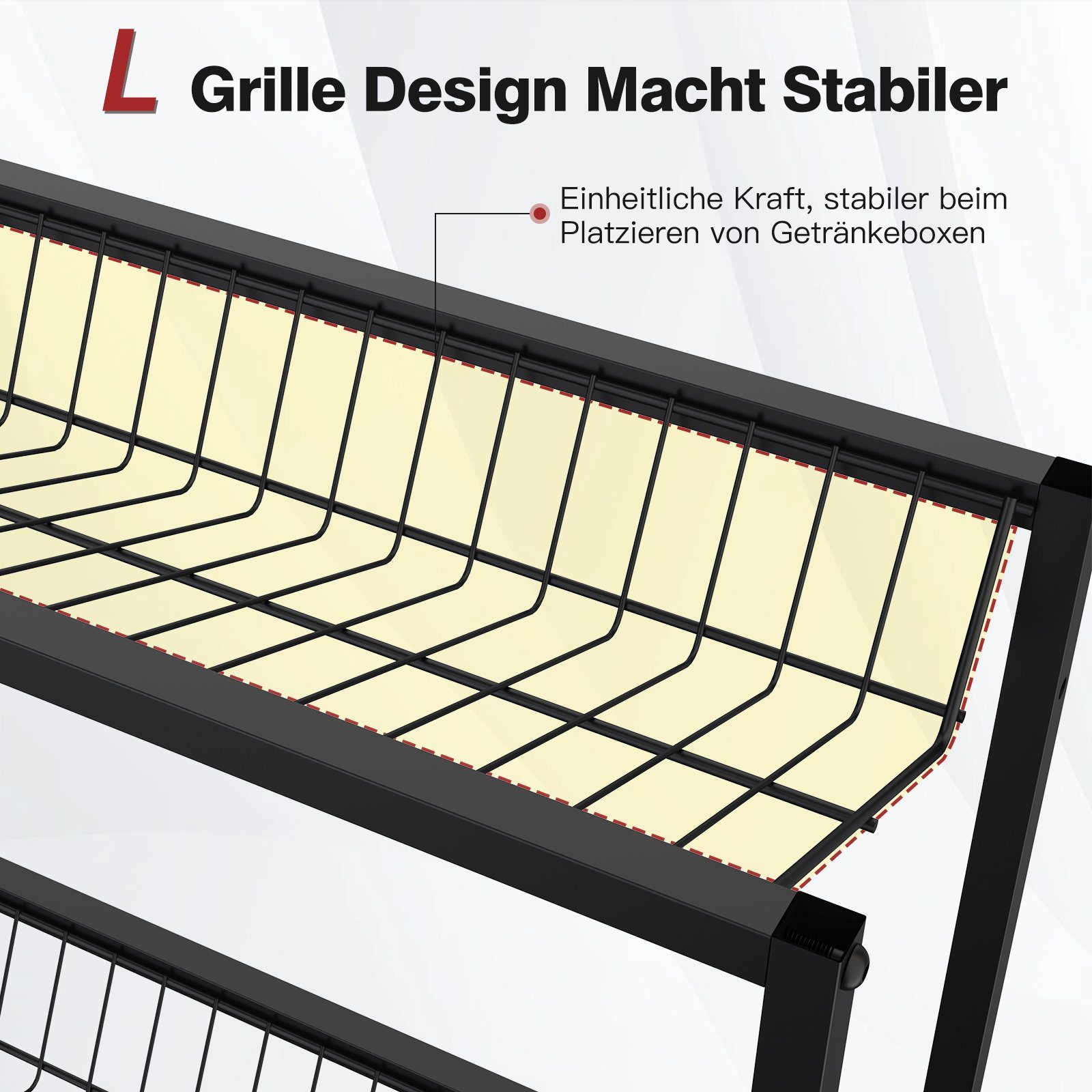 Rainsworth Standregal Getränkekistenregal mit Gitterhalterung, Weinkisten W günstig online kaufen